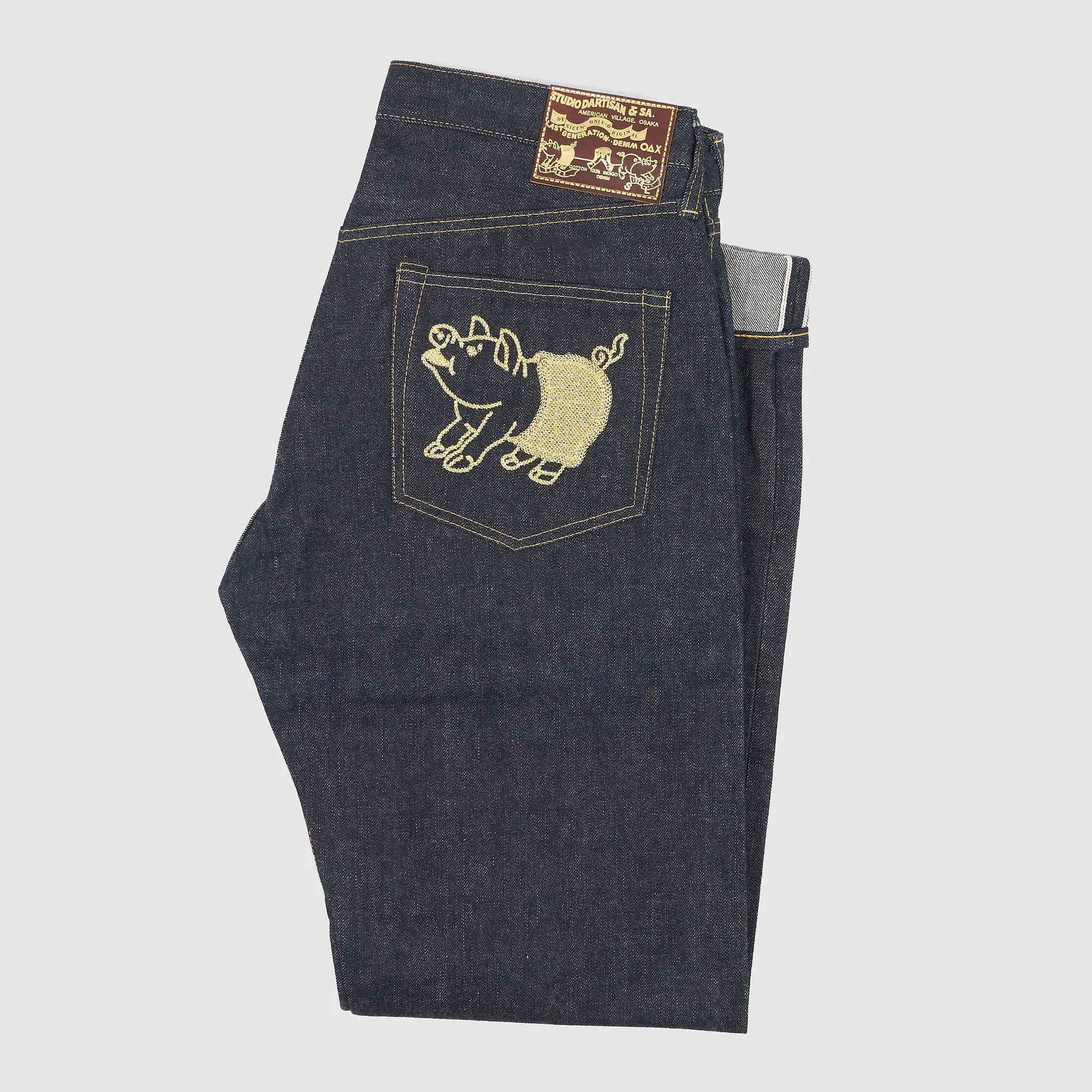 Studio D'Artisan Golden Pig 5 Pocket Raw Denim Jeans 30's Anniversary sold by DeeCee style product image thumbnail 2