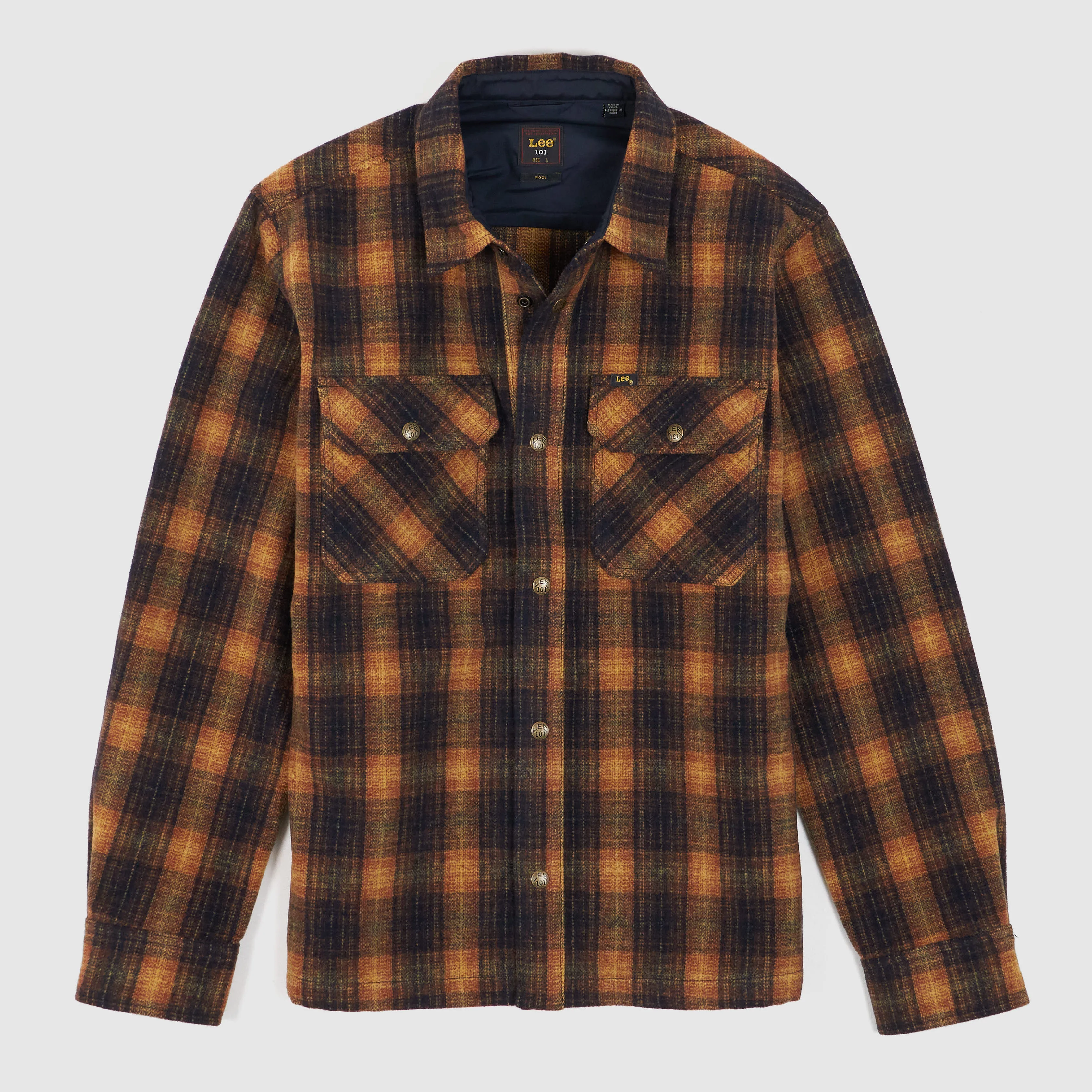 Lee 101 Wool Blend Checked Overshirt sold by DeeCee style