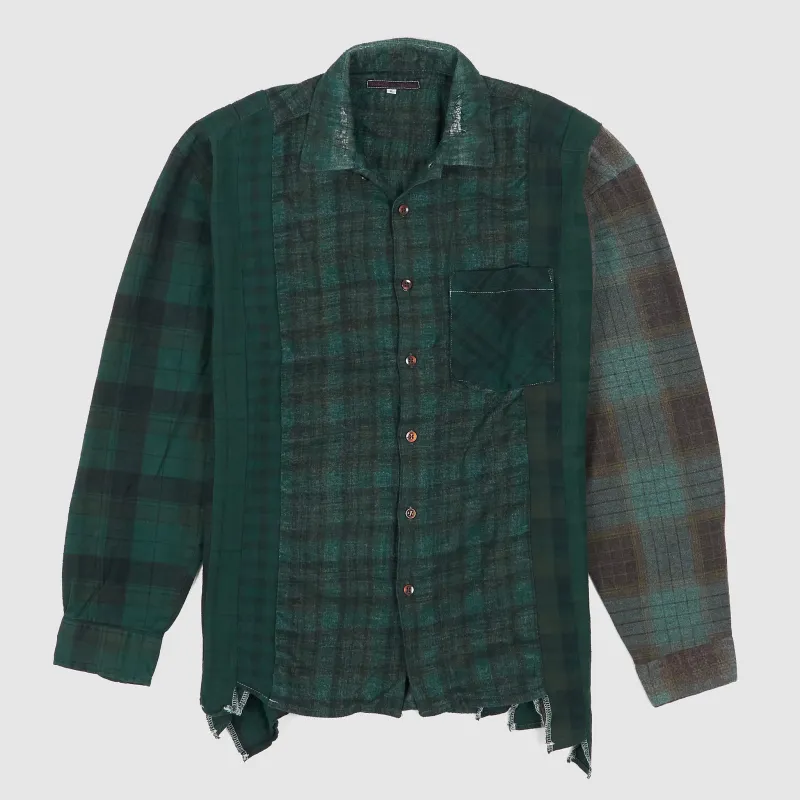 Needles Japan Rebuild 7-Cuts Plaid Flannel Shirt Unisex made by Needles