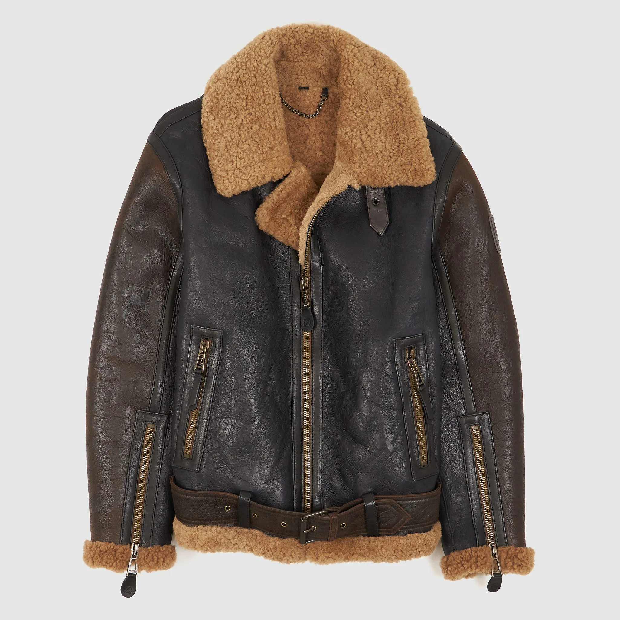 Belstaff Ladies Aviator Shearling Leather Jacket sold by DeeCee style