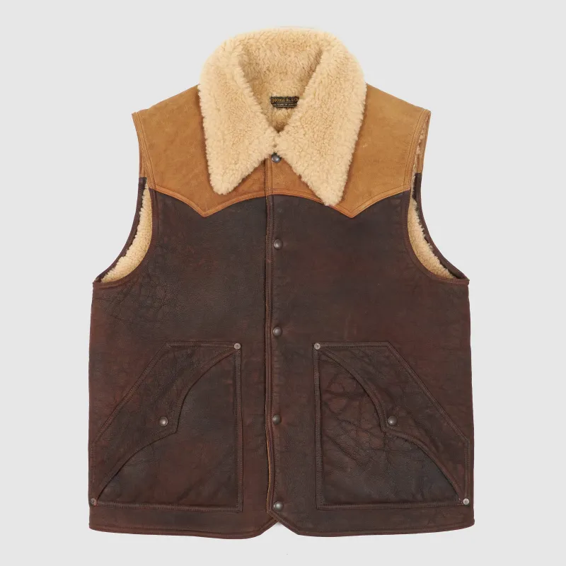 Double RL Two Tone Dalton Shearling Vest sold by DeeCee style
