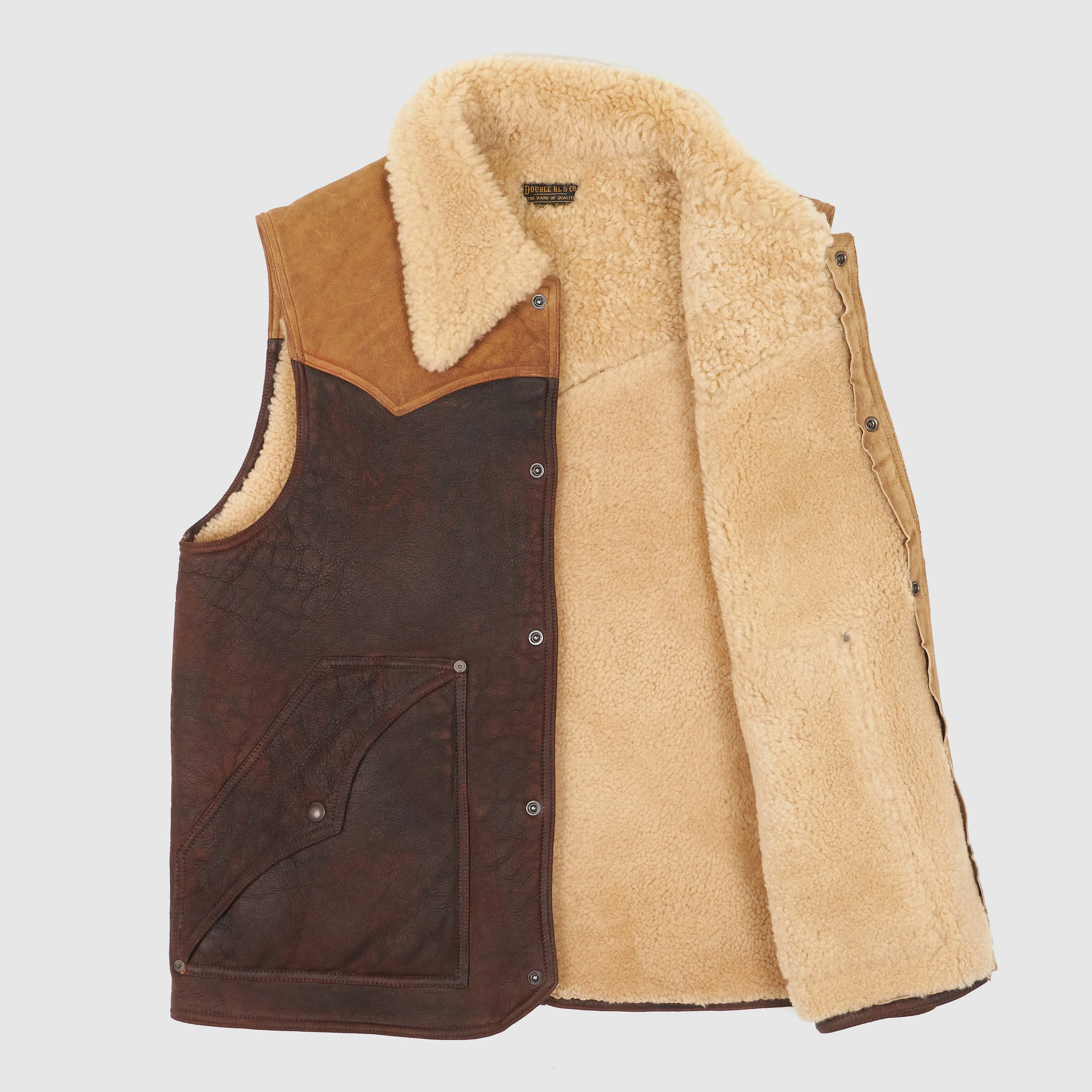 Double RL Two Tone Dalton Shearling Vest sold by DeeCee style product image thumbnail 2