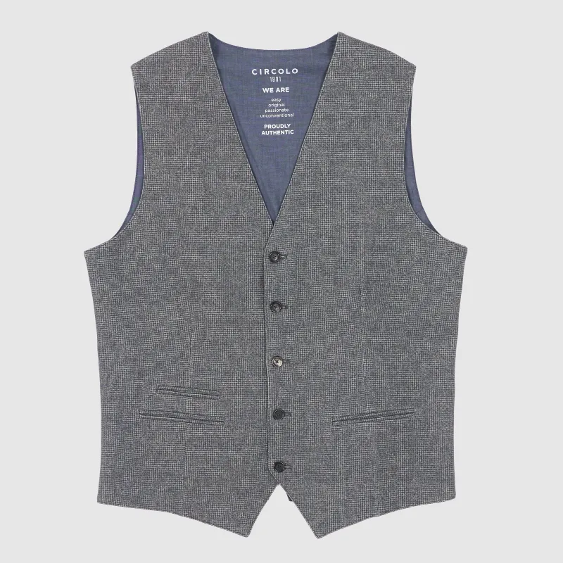 Circolo 1901 Knitted Cotton Fleece Vest sold by DeeCee style