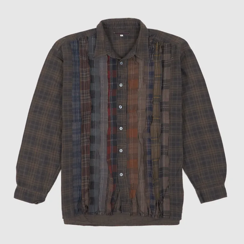 Needles Japan Rebuild Over Dye Genderless Flannel Shirt Unisex made by Needles