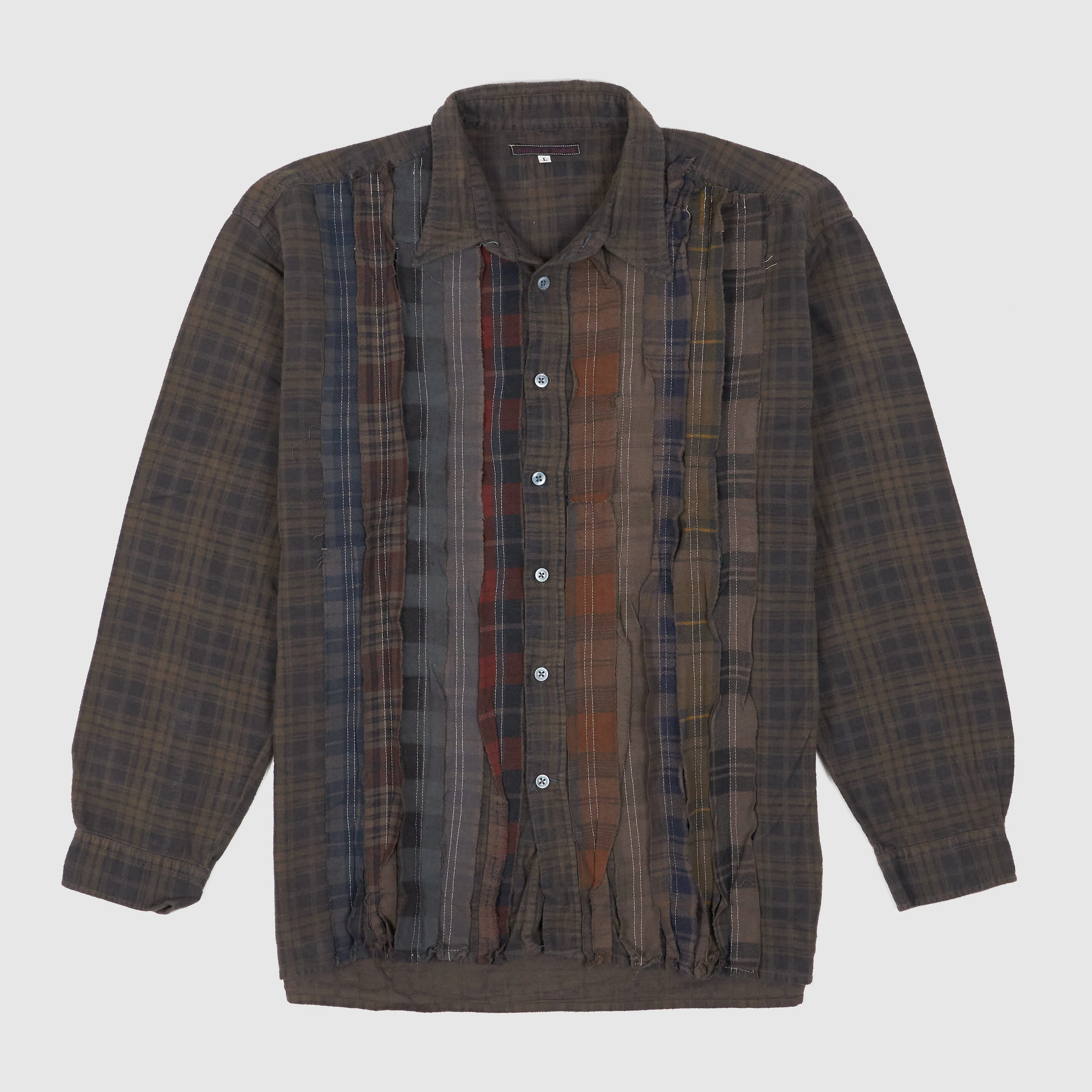 Needles Japan Rebuild Over Dye Genderless Flannel Shirt Unisex sold by DeeCee style