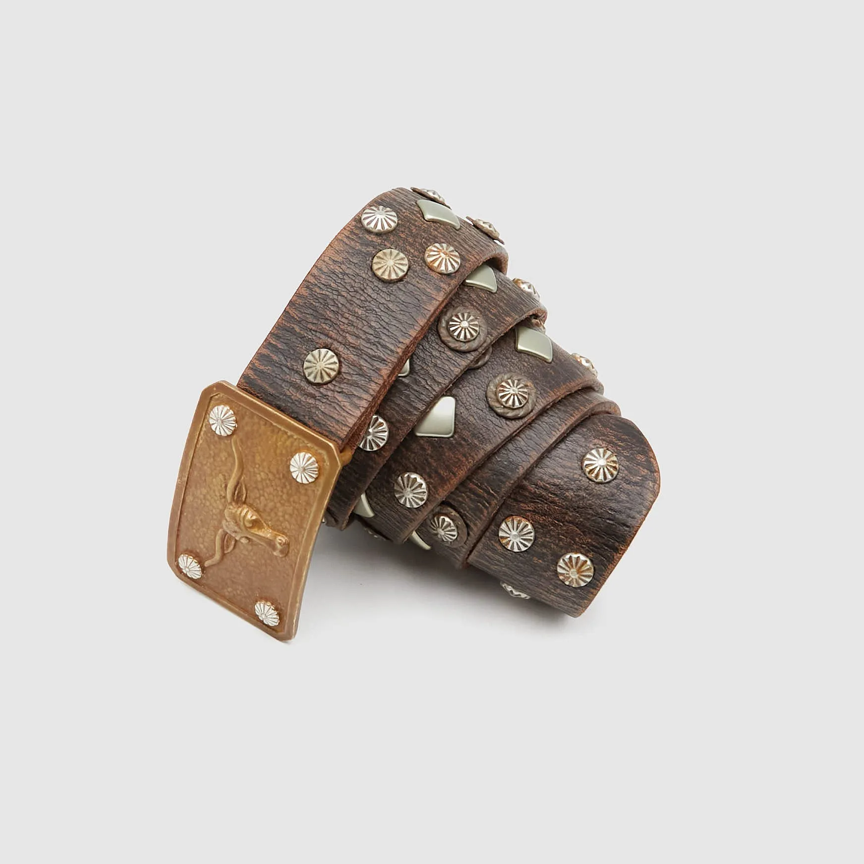 Double RL Studed Western Leather Belt With Buckle sold by DeeCee style product image thumbnail 5