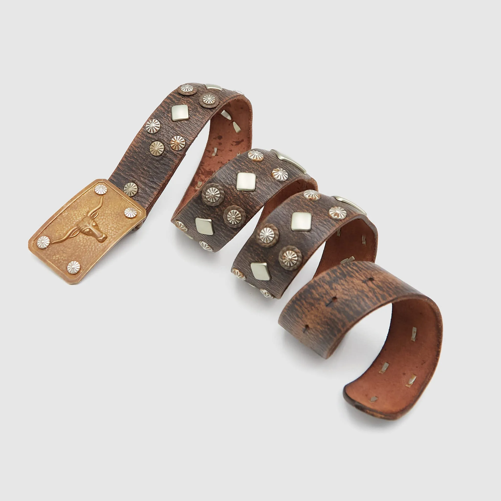 Double RL Studed Western Leather Belt With Buckle sold by DeeCee style product image thumbnail 2