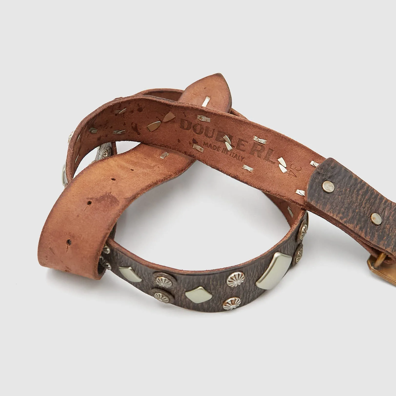 Double RL Studed Western Leather Belt With Buckle sold by DeeCee style product image thumbnail 3