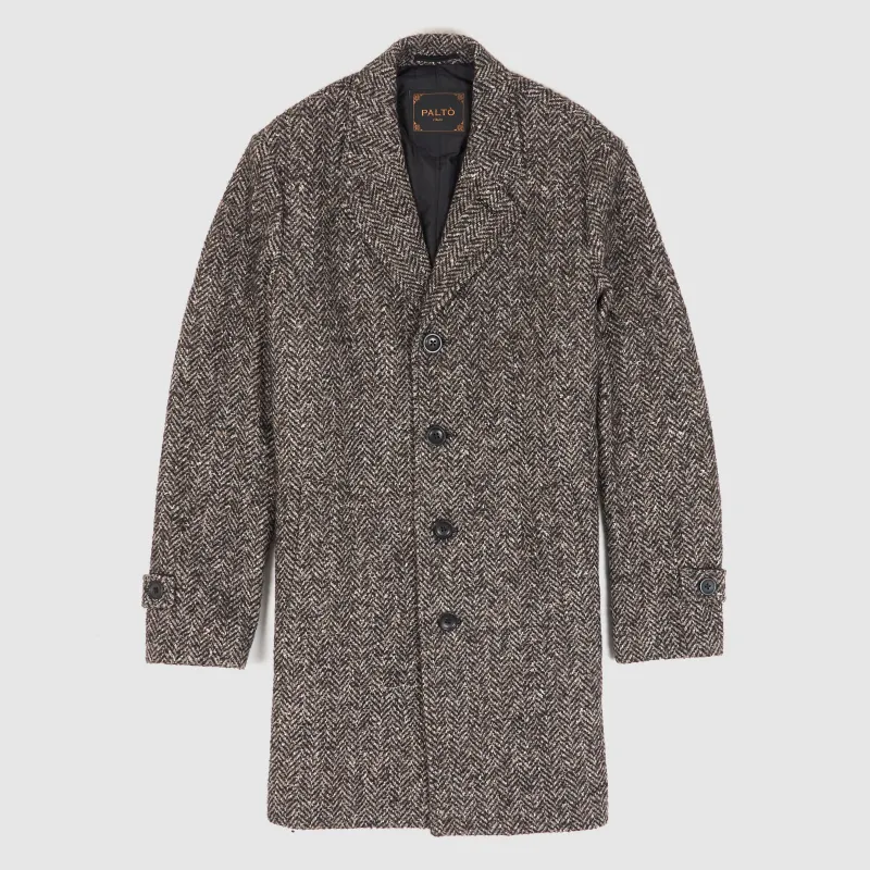 Palto Medium Length  Herringbone Wool Coat sold by DeeCee style
