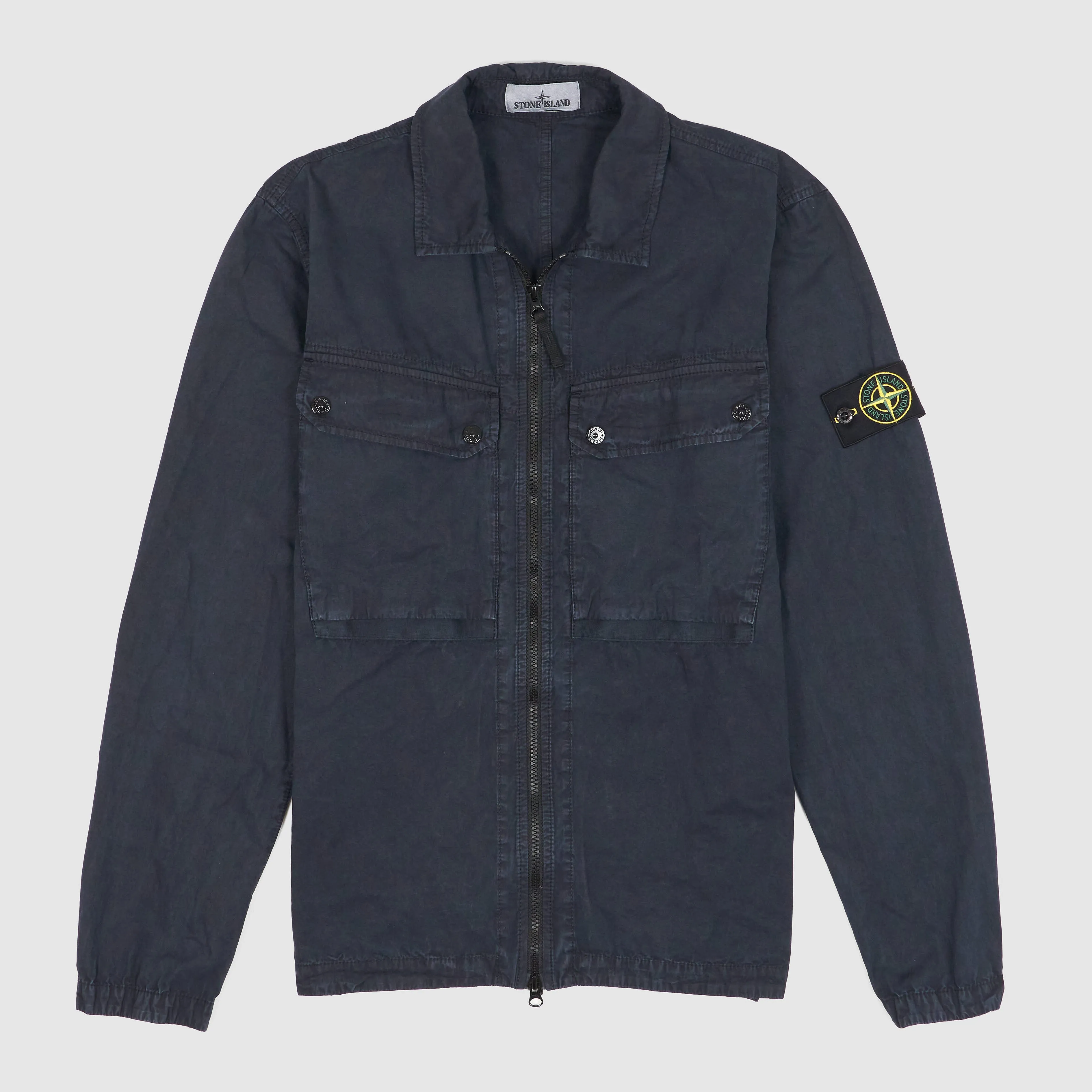 Stone Island Two Zip Closure Garment Dyed Overshirt sold by DeeCee style