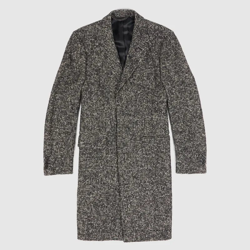 Crombie Classic Houndstooth Wool Over- Coat sold by DeeCee style