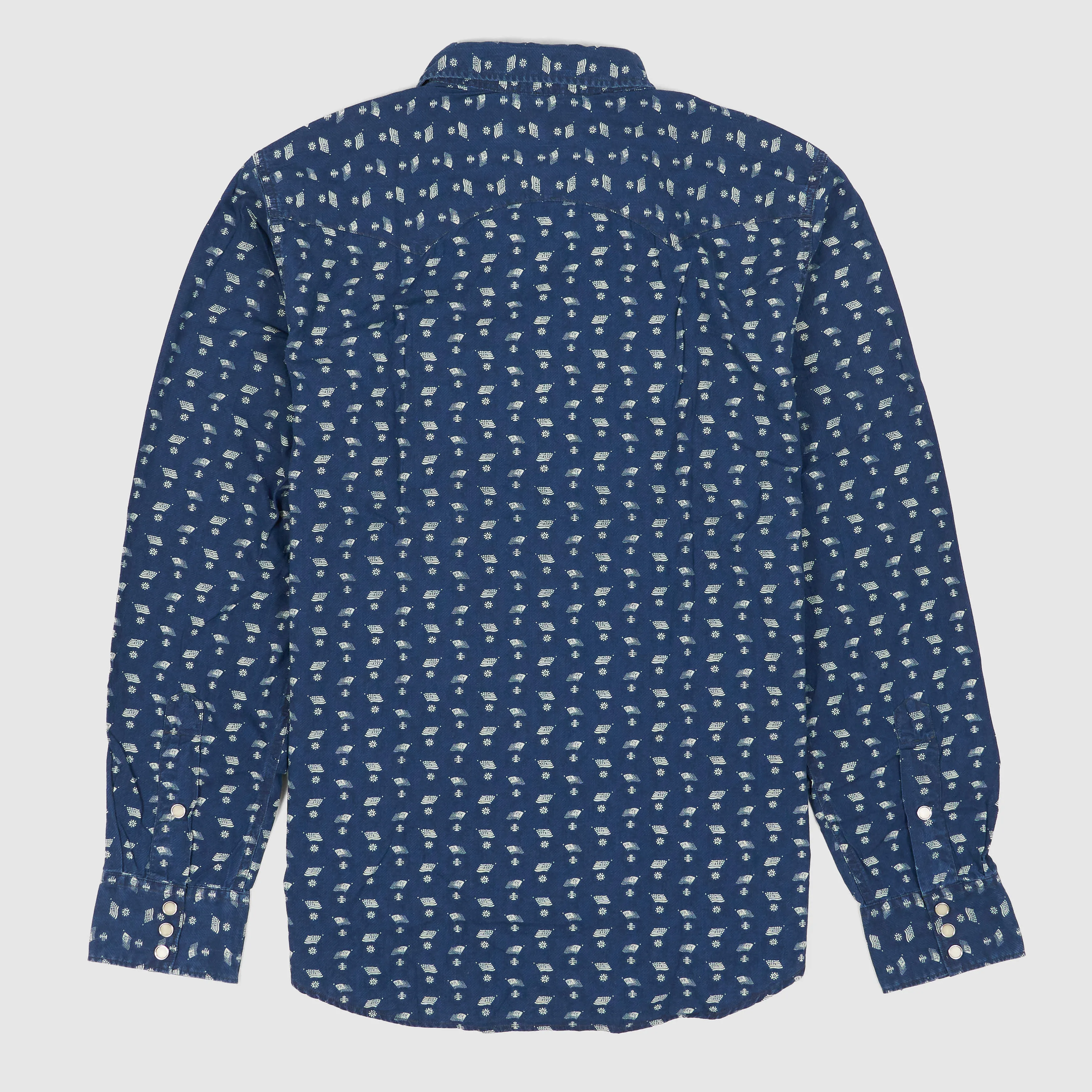 Double RL Slim Fit Indigo Print Western Shirt sold by DeeCee style product image thumbnail 2