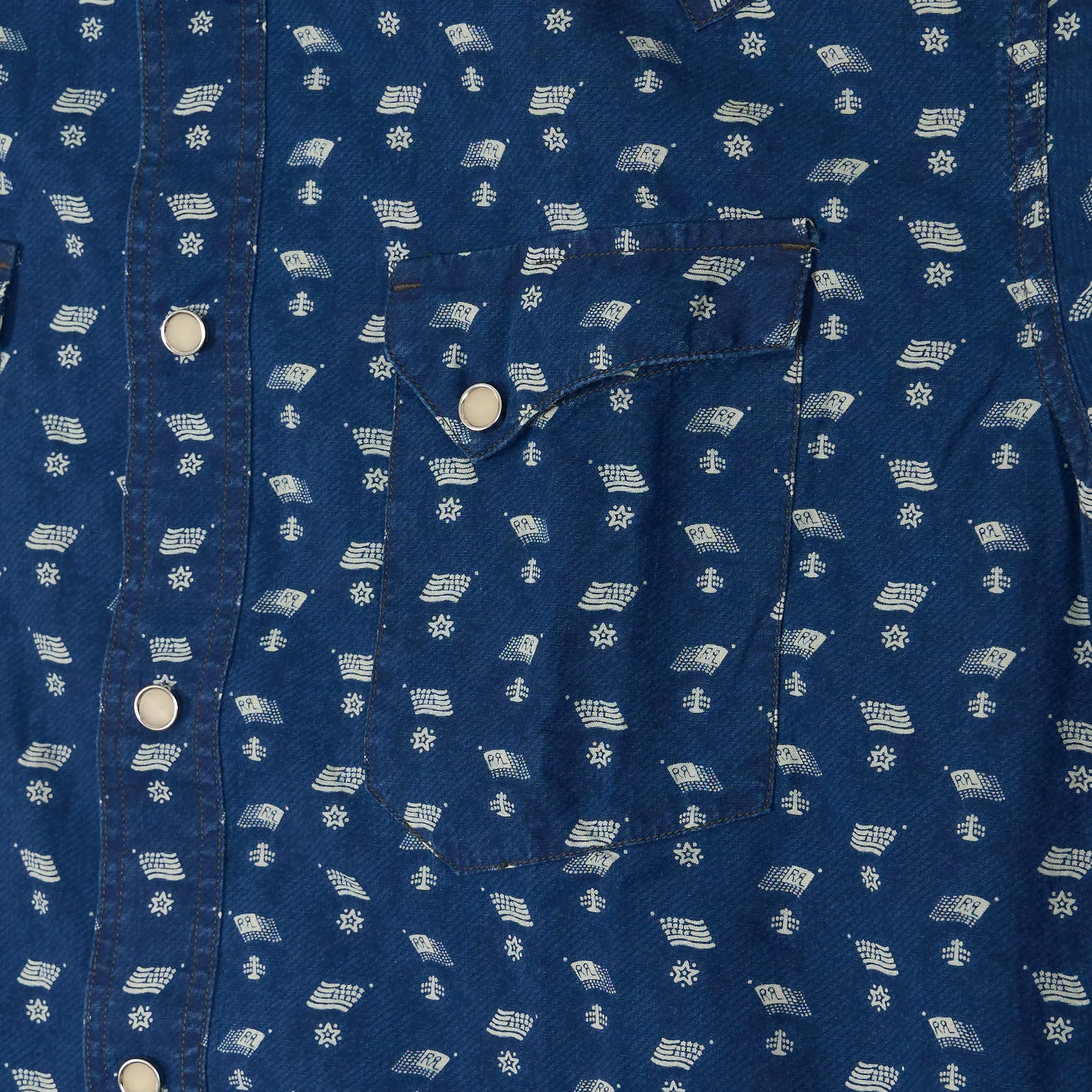 Double RL Slim Fit Indigo Print Western Shirt sold by DeeCee style product image thumbnail 5