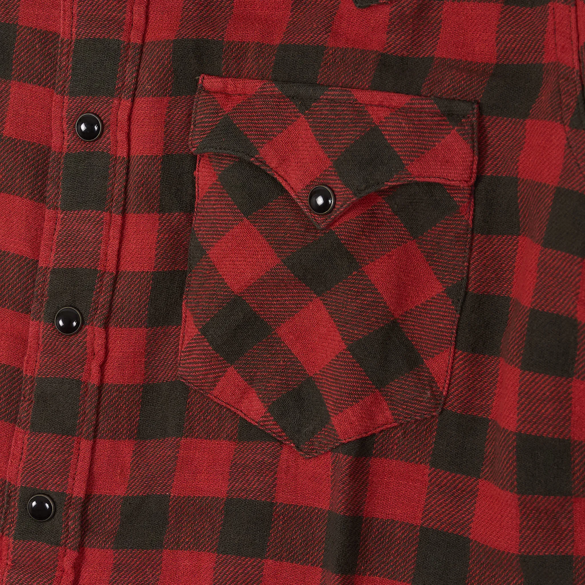Double RL Ladies Red-Black Plaid Cotton-Linen Western Shirt sold by DeeCee style product image thumbnail 5
