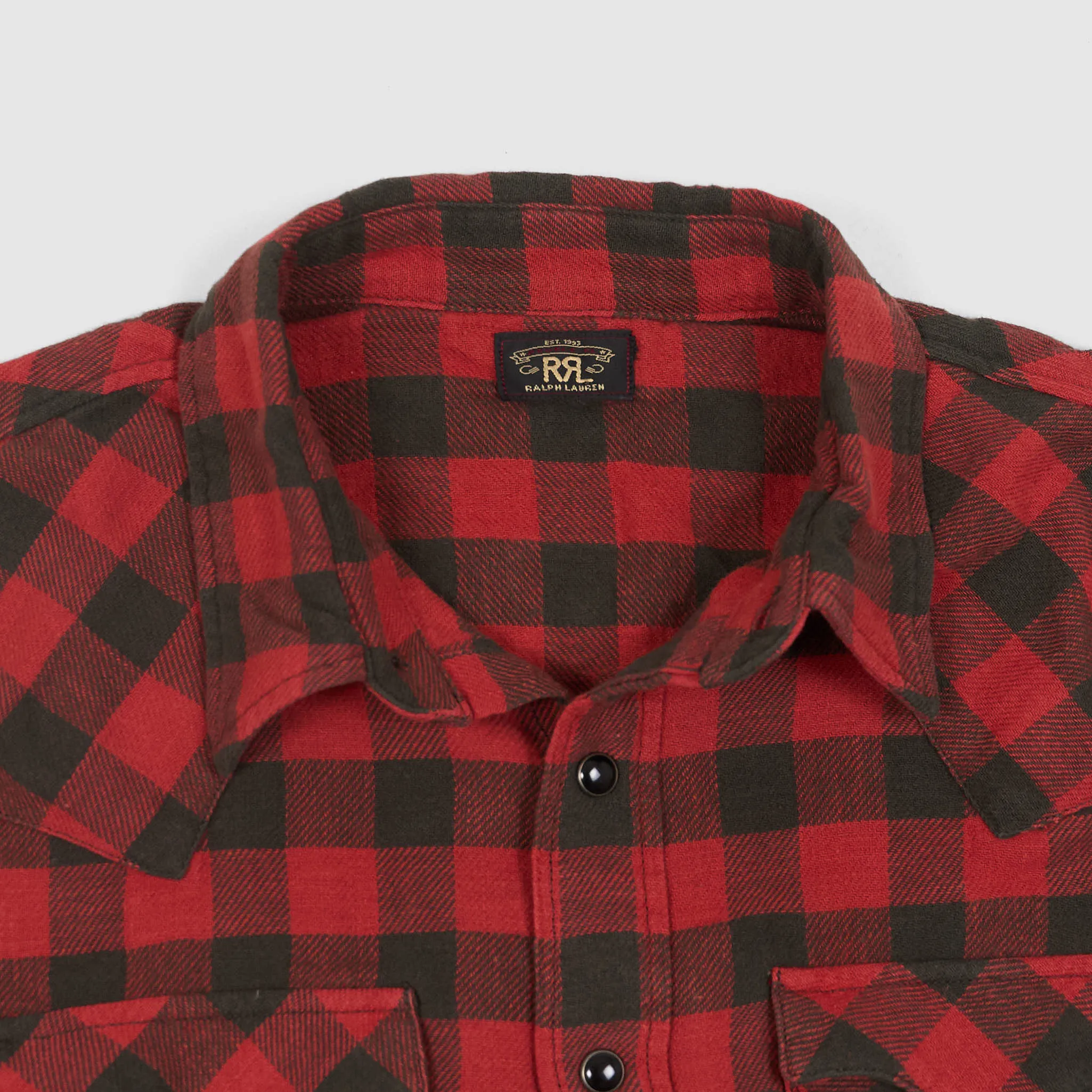 Double RL Ladies Red-Black Plaid Cotton-Linen Western Shirt sold by DeeCee style product image thumbnail 3