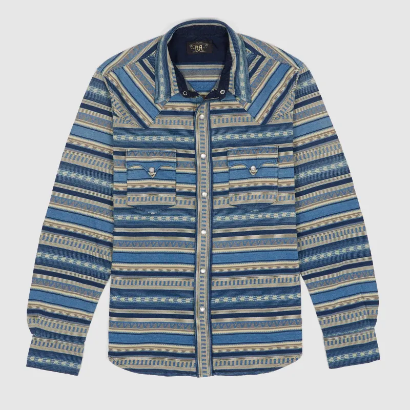 Double RL Long Sleeve  Jacquard Jersey Western Shirt sold by DeeCee style