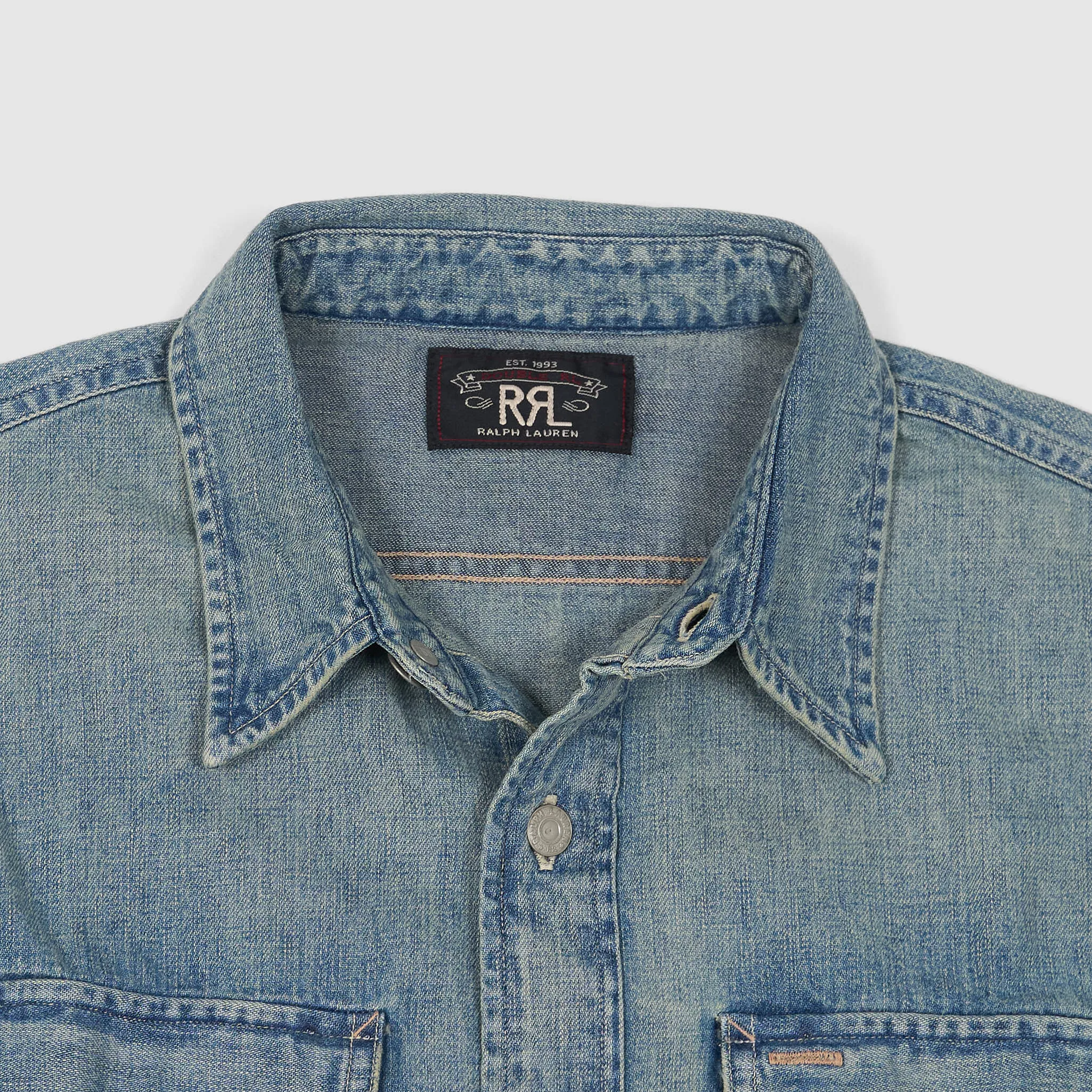 Double RL Long Sleeve Indigo Denim Work Overshirt sold by DeeCee style product image thumbnail 3