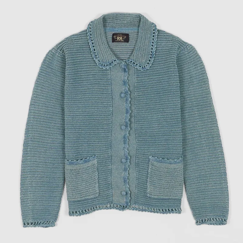 Double RL Ladies Linen-Cotton Pointelle Cardigan sold by DeeCee style