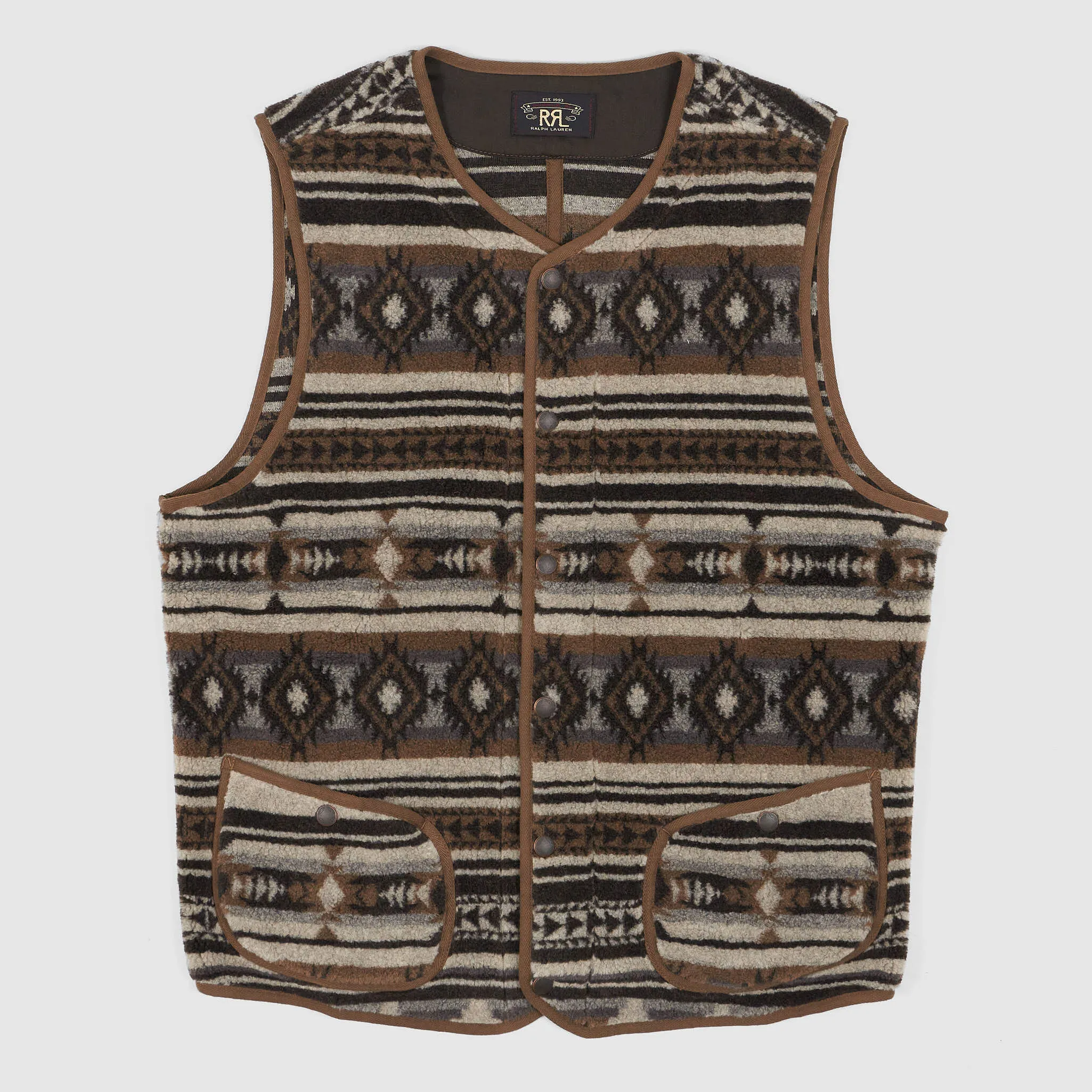 Double RL Jacquard Pile Fleece Vest sold by DeeCee style