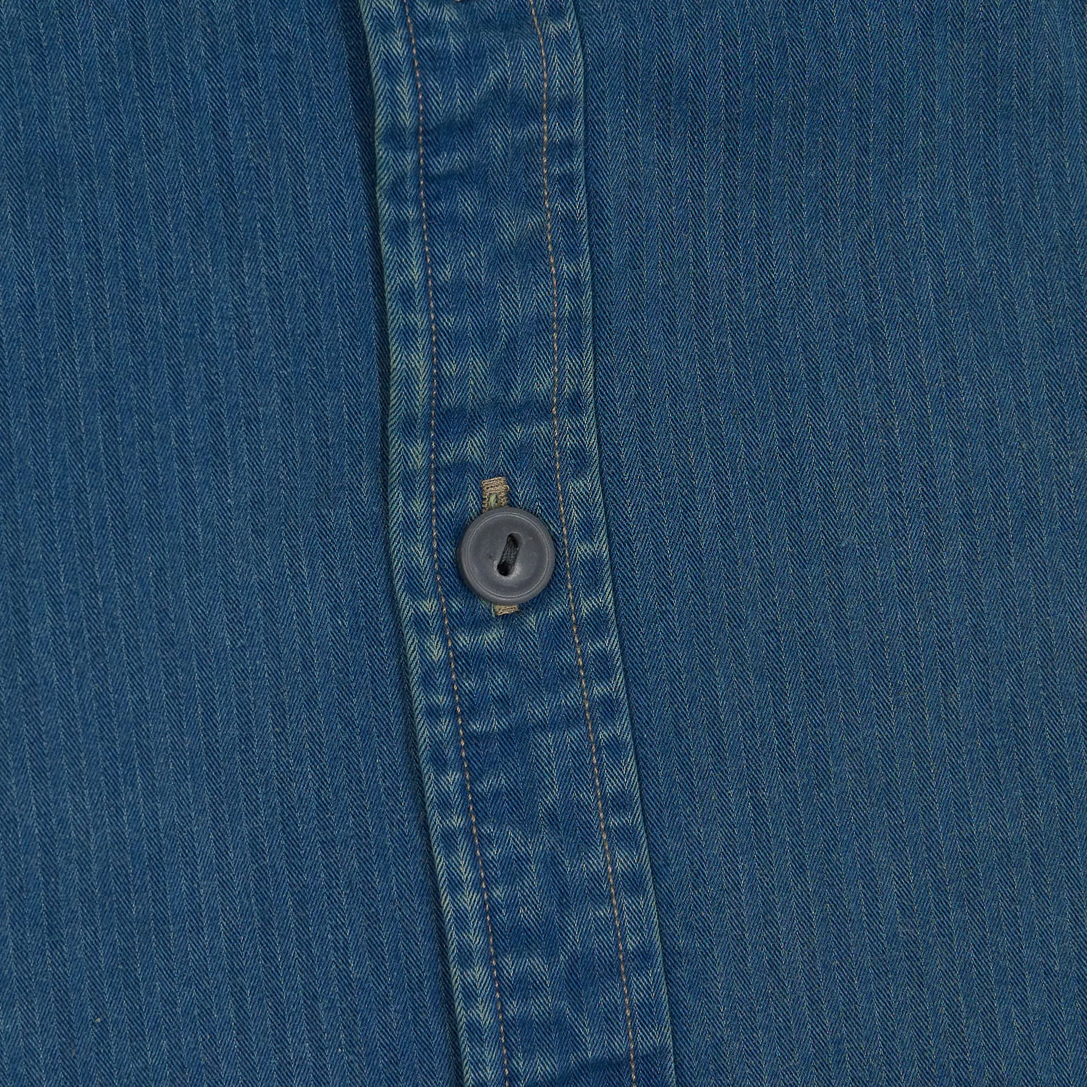 Double RL Long Indigo Dyed Herringbone Workshirt sold by DeeCee style product image thumbnail 5