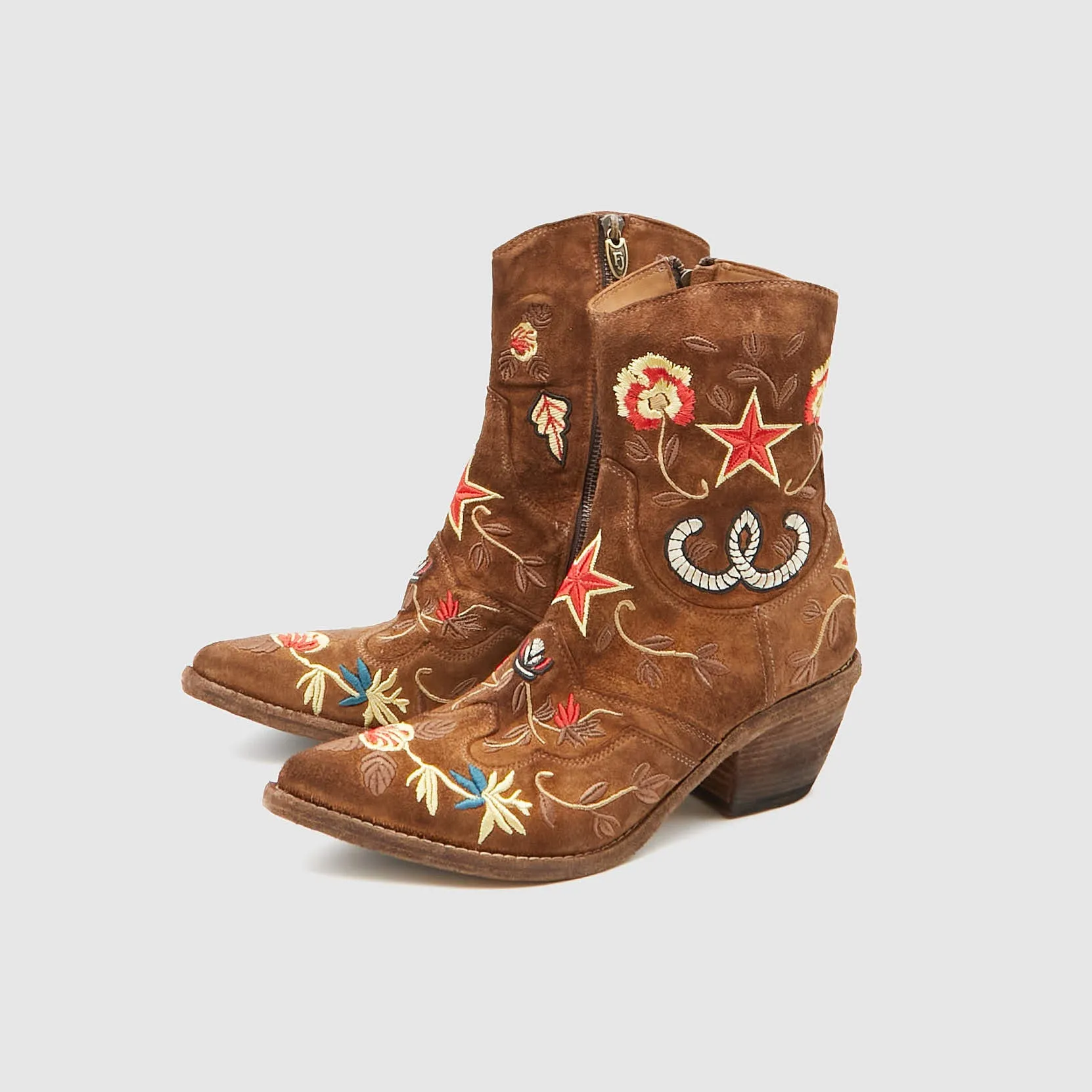 Fauzian Jeunesse Ladies Embroidered Western Ankle Boot sold by DeeCee style