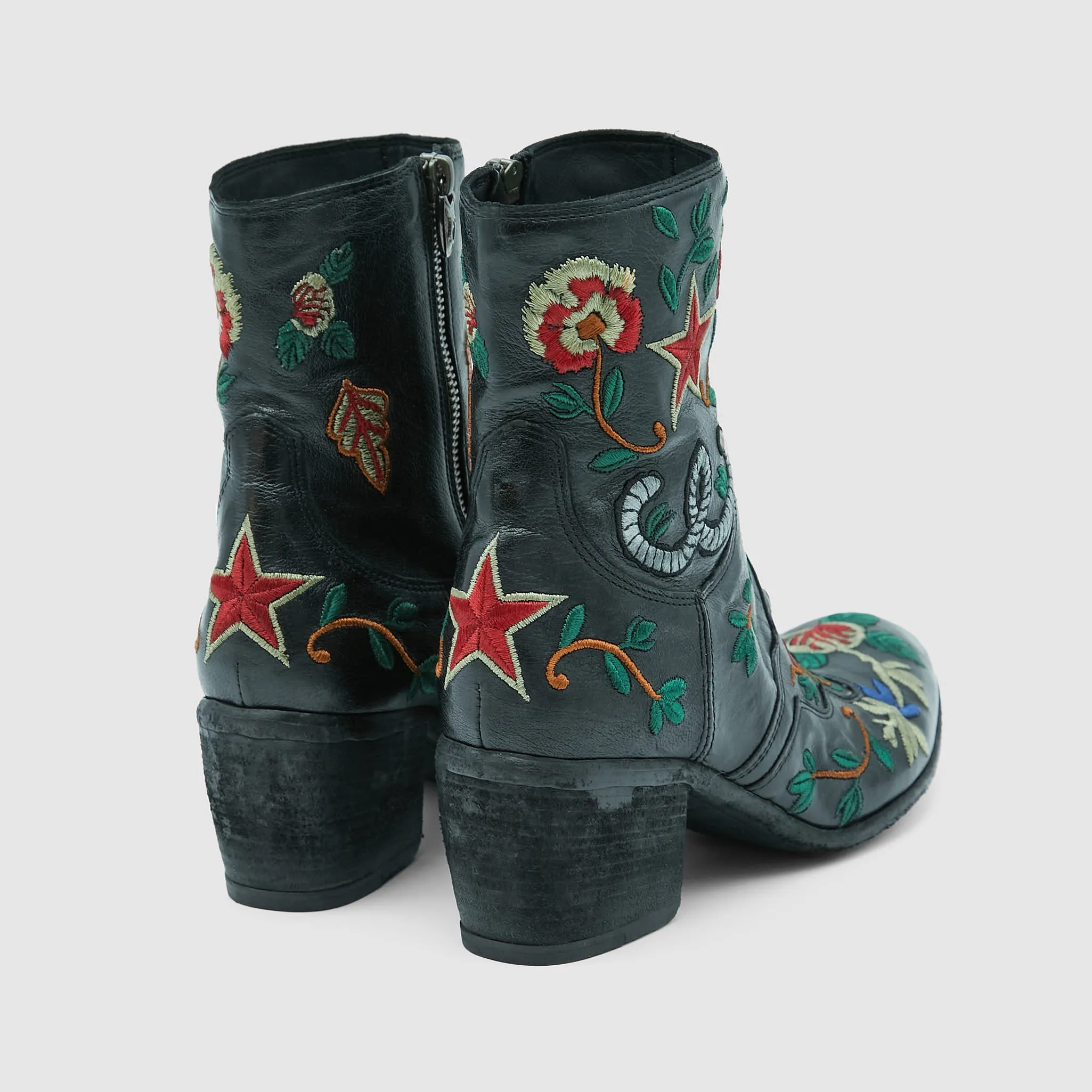 Fauzian Jeunesse Ladies Embroidered Tronchetto Western Ankle Boot With Zip sold by DeeCee style product image thumbnail 2