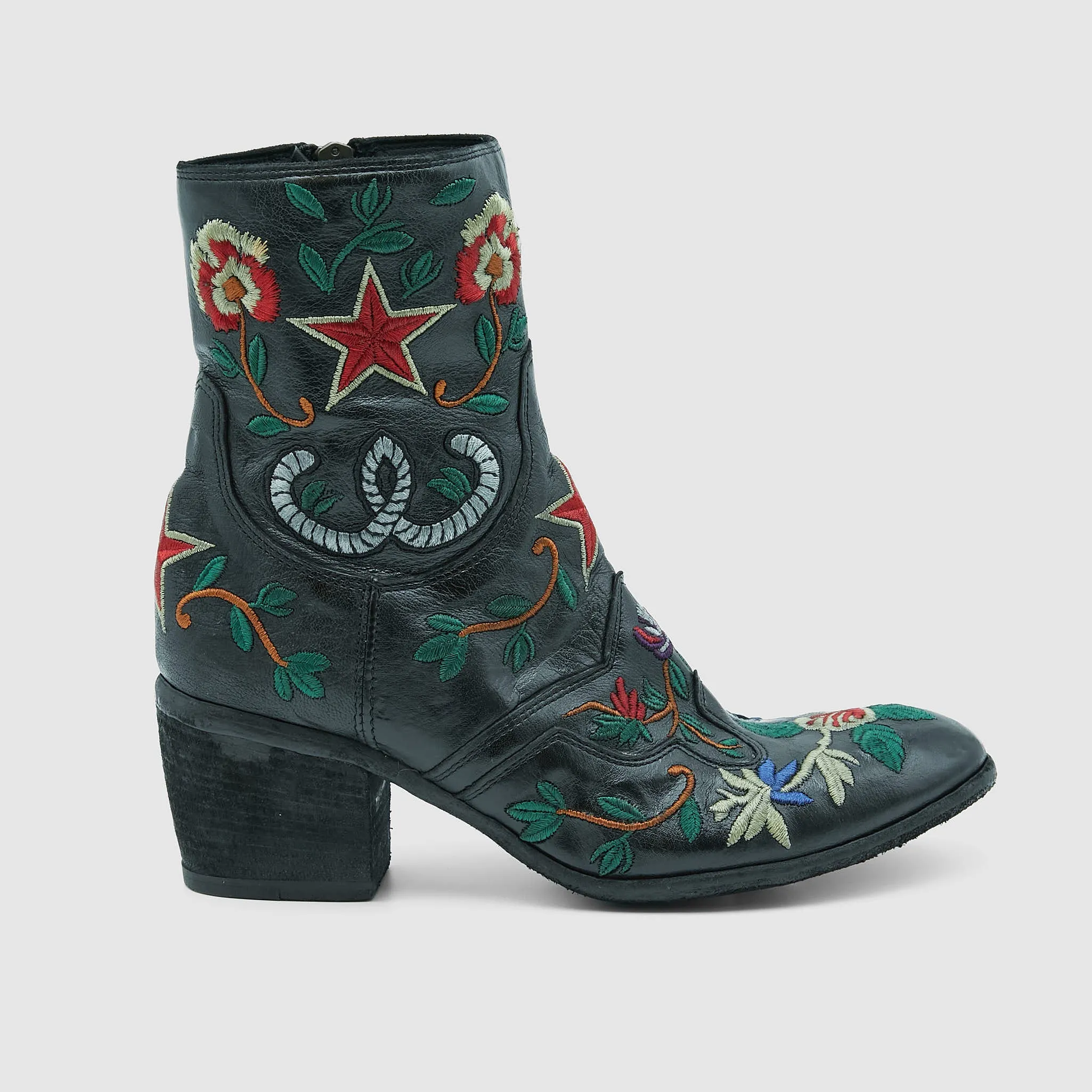 Fauzian Jeunesse Ladies Embroidered Tronchetto Western Ankle Boot With Zip sold by DeeCee style product image thumbnail 4