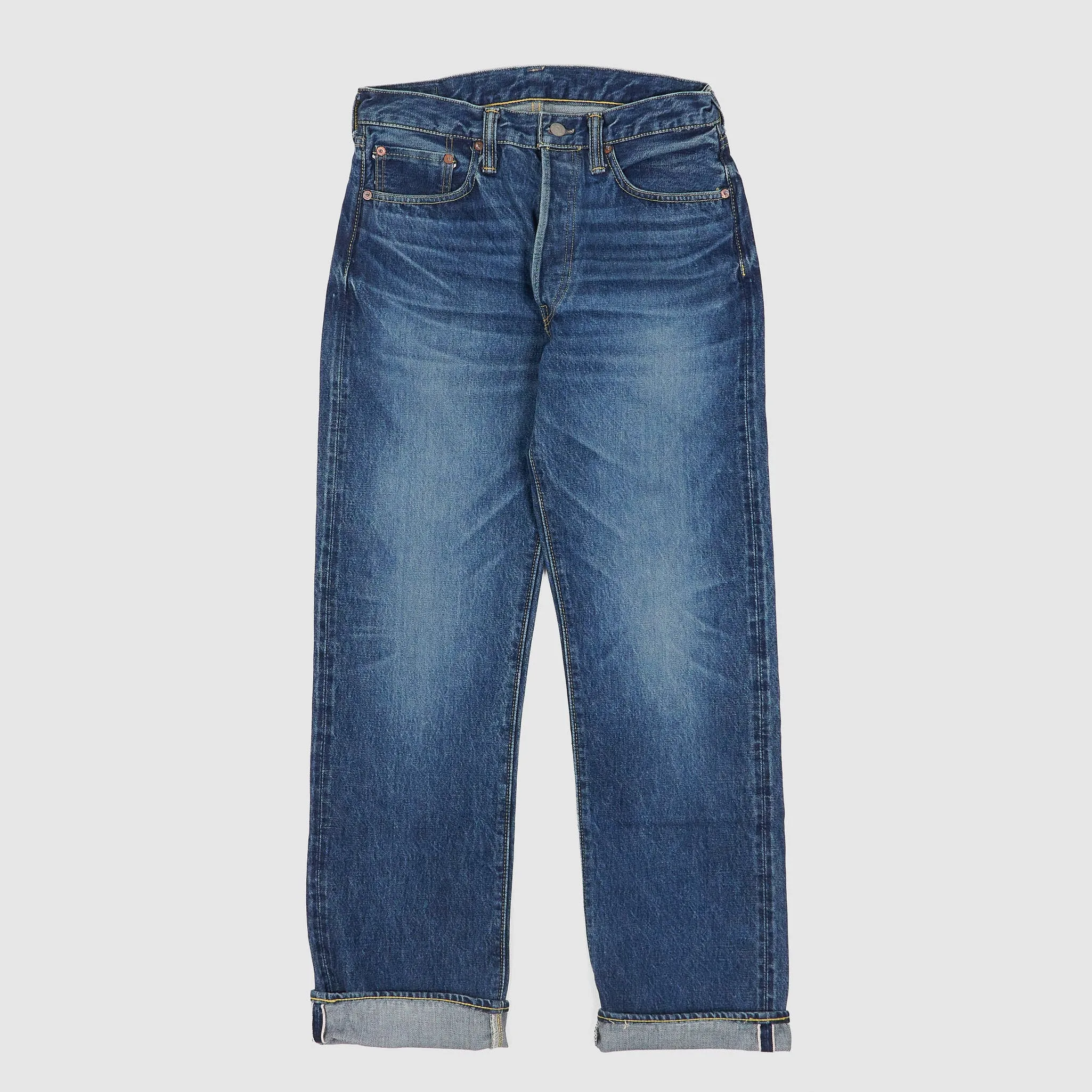Sugar Cane Heavy Stone Washed Straight leg 1947 Five Pocket Selvage Denim sold by DeeCee style