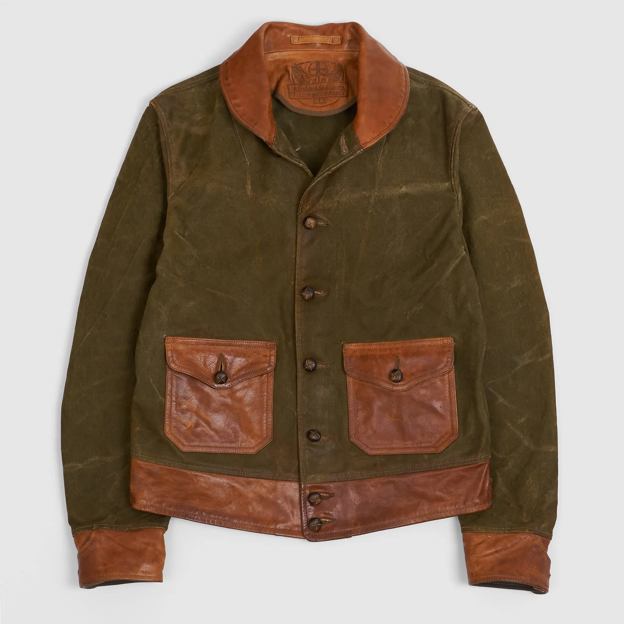 Thedi Leathers Two-Tone Waxed Canvas Jacket sold by DeeCee style