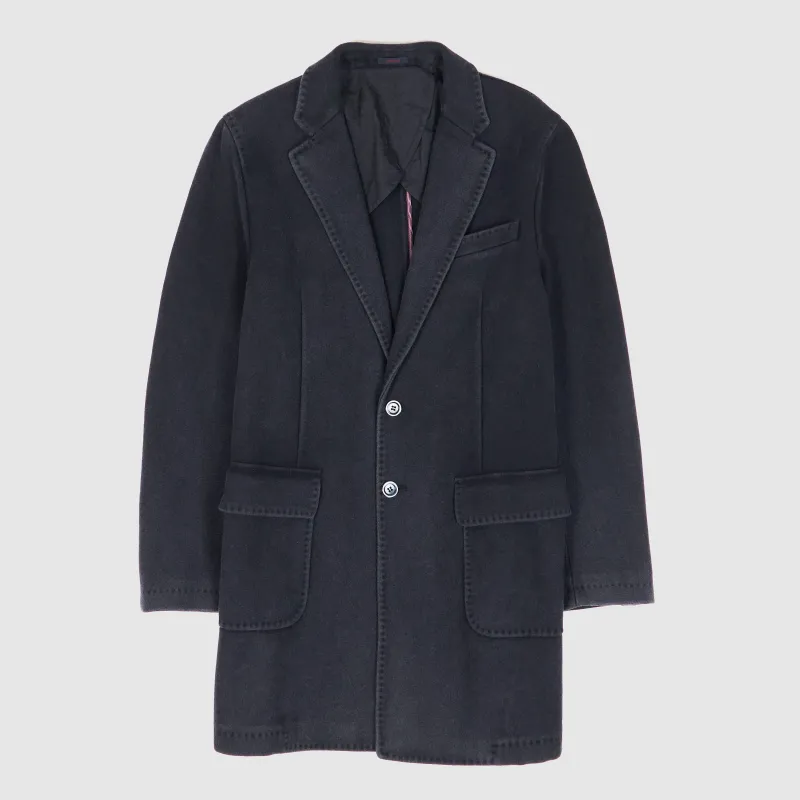 Paoloni Classic Medium Length Vintage Washed Wool Coat sold by DeeCee style