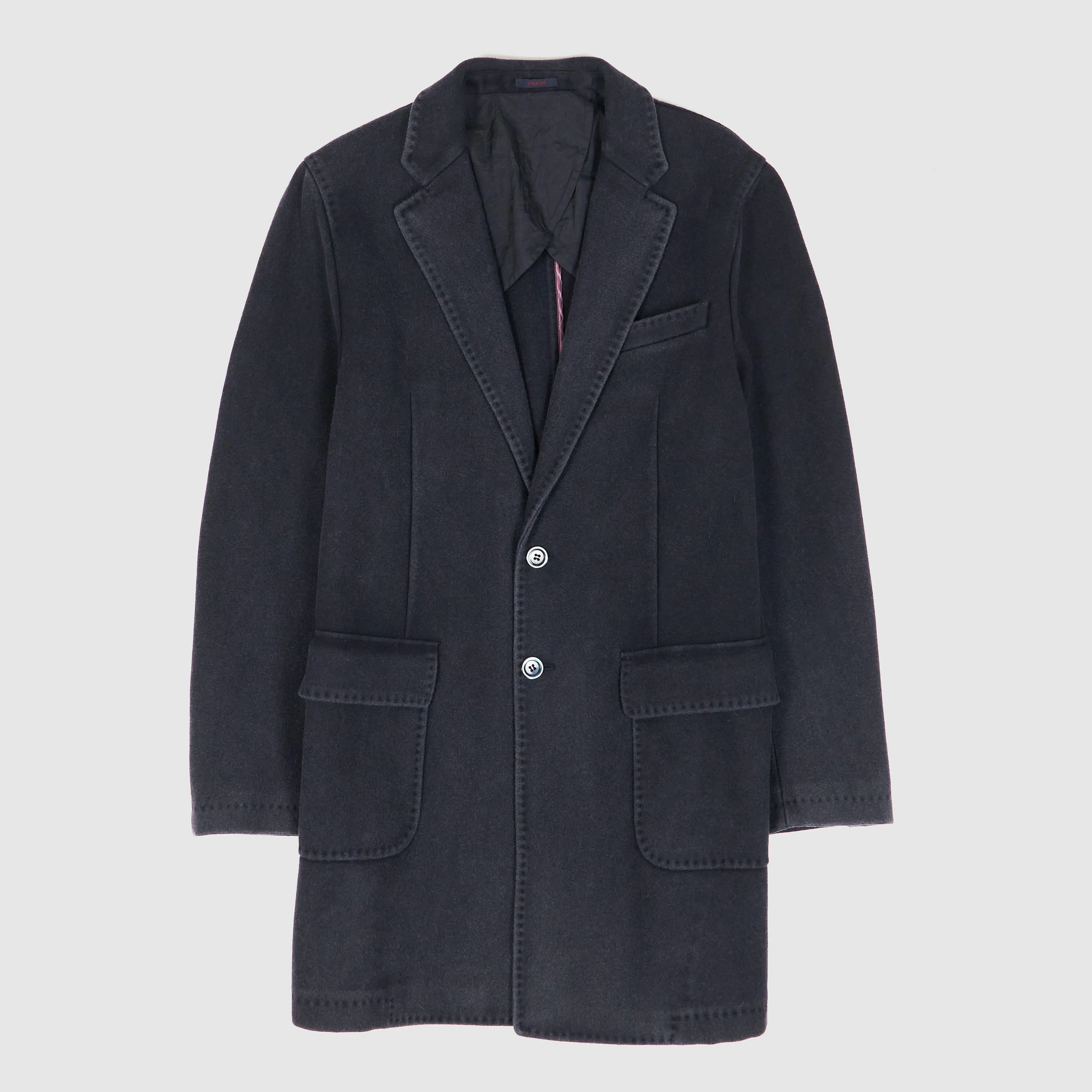 Paoloni Classic Medium Length Vintage Washed Wool Coat sold by DeeCee style