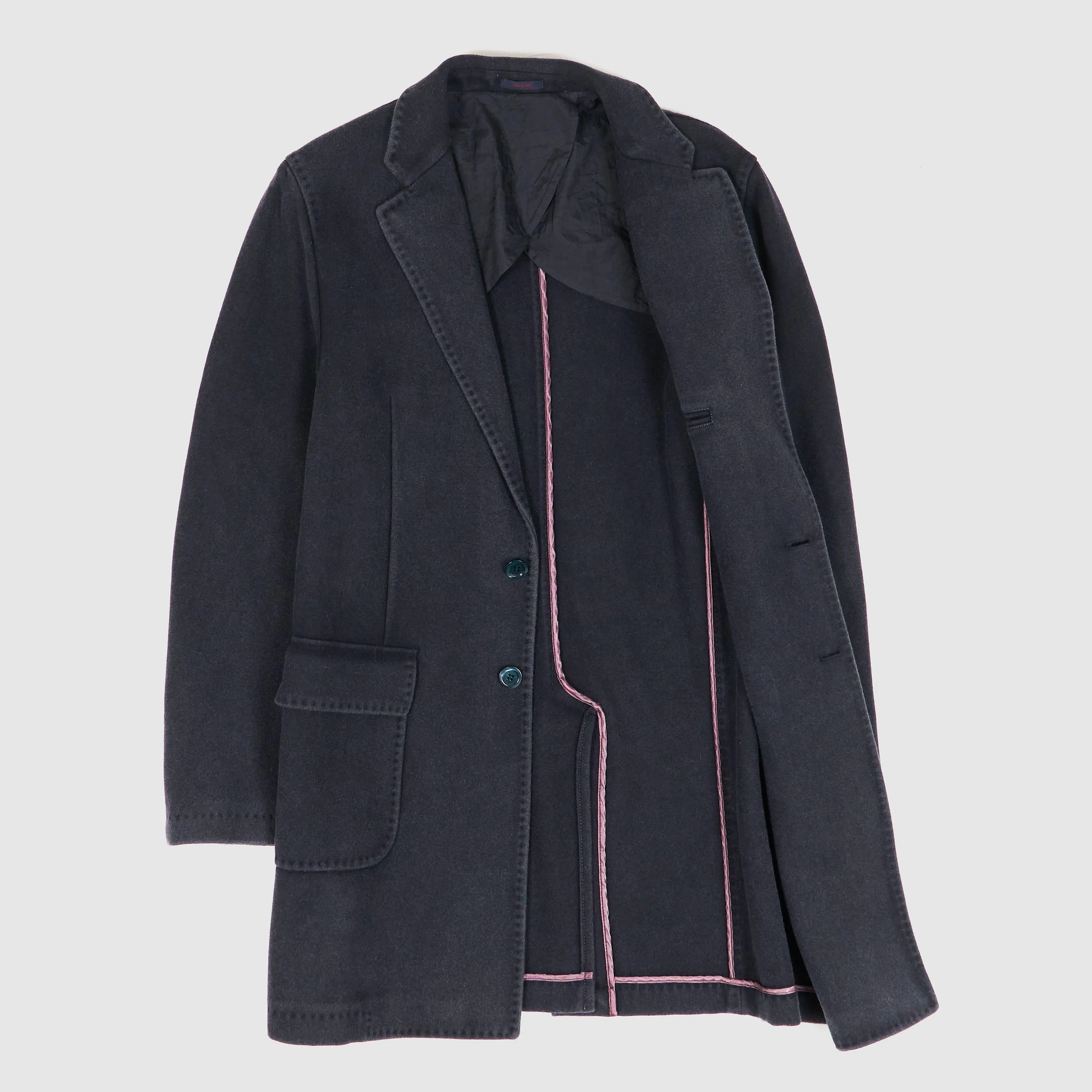 Paoloni Classic Medium Length Vintage Washed Wool Coat sold by DeeCee style product image thumbnail 2