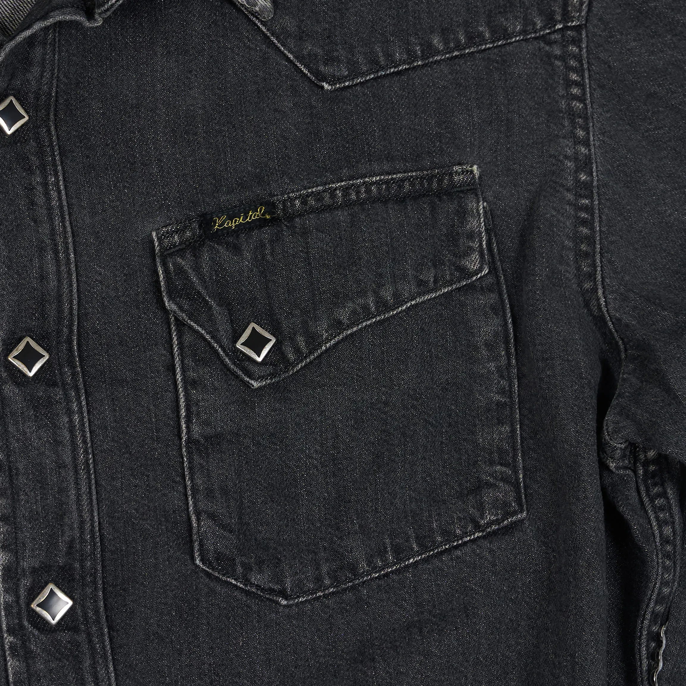 Kapital Kountry Western Shirt Black Denim 8oz. (Studs Remake) sold by DeeCee style product image thumbnail 4