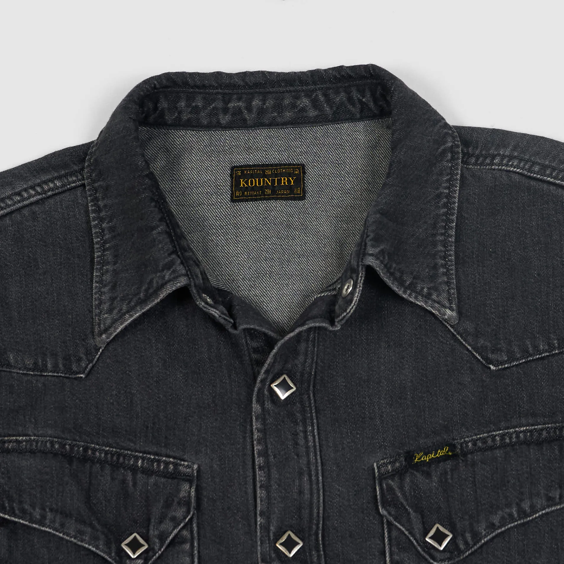 Kapital Kountry Western Shirt Black Denim 8oz. (Studs Remake) sold by DeeCee style product image thumbnail 3