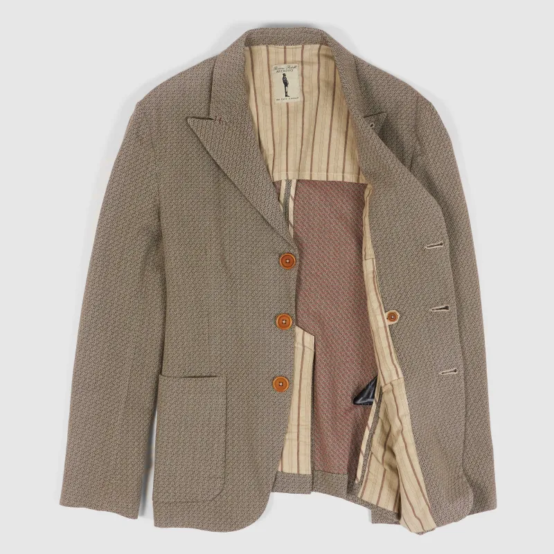 Archivio Cotton Lightweight Three Button Peak Lapel Blazer made by DeeCee style