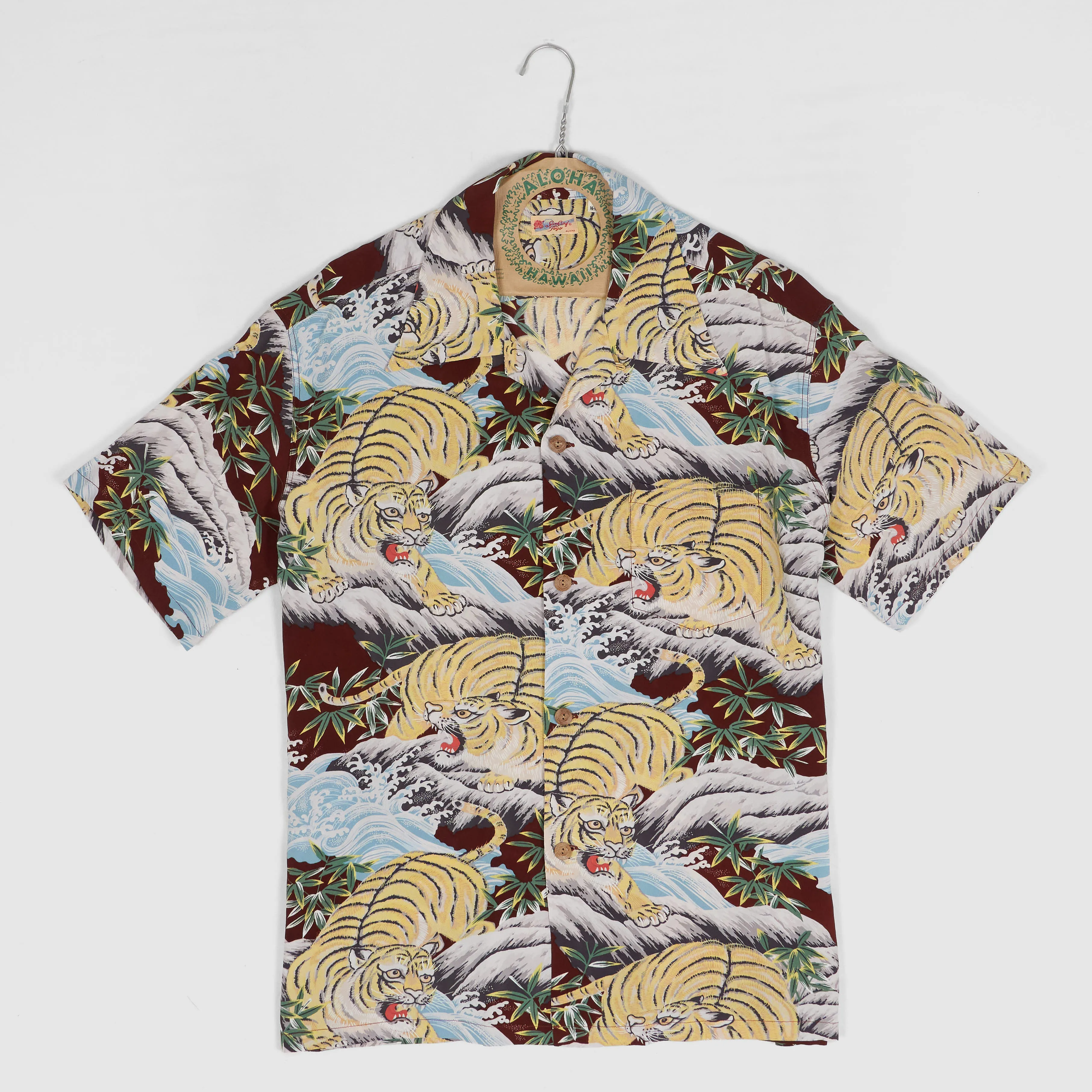 Sun Surf Short Sleeve Hawaiian Fighting Tiger Shirt sold by DeeCee style