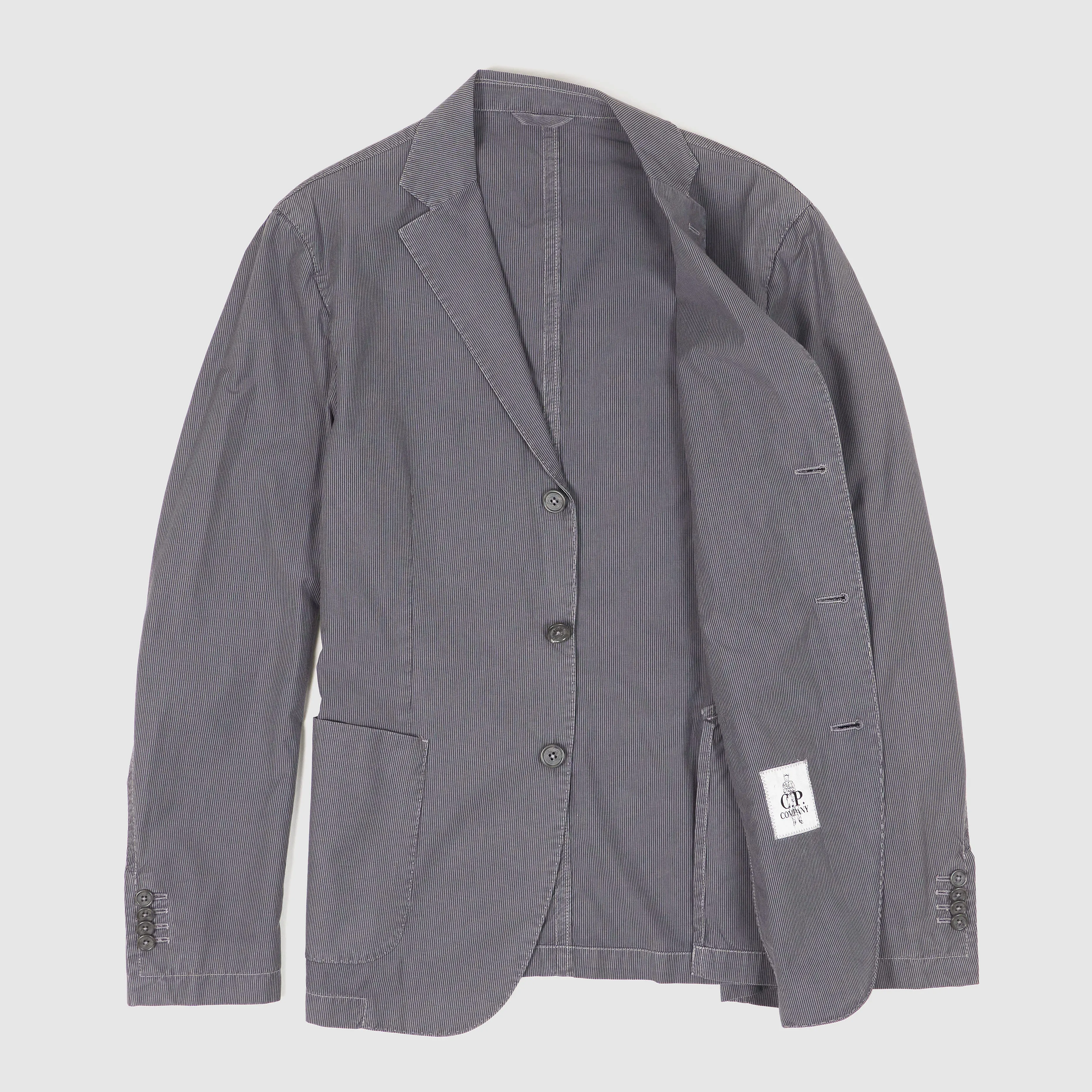 C.P. Company 3 Button Lightweight Striped Cotton Blazer sold by DeeCee style product image thumbnail 2