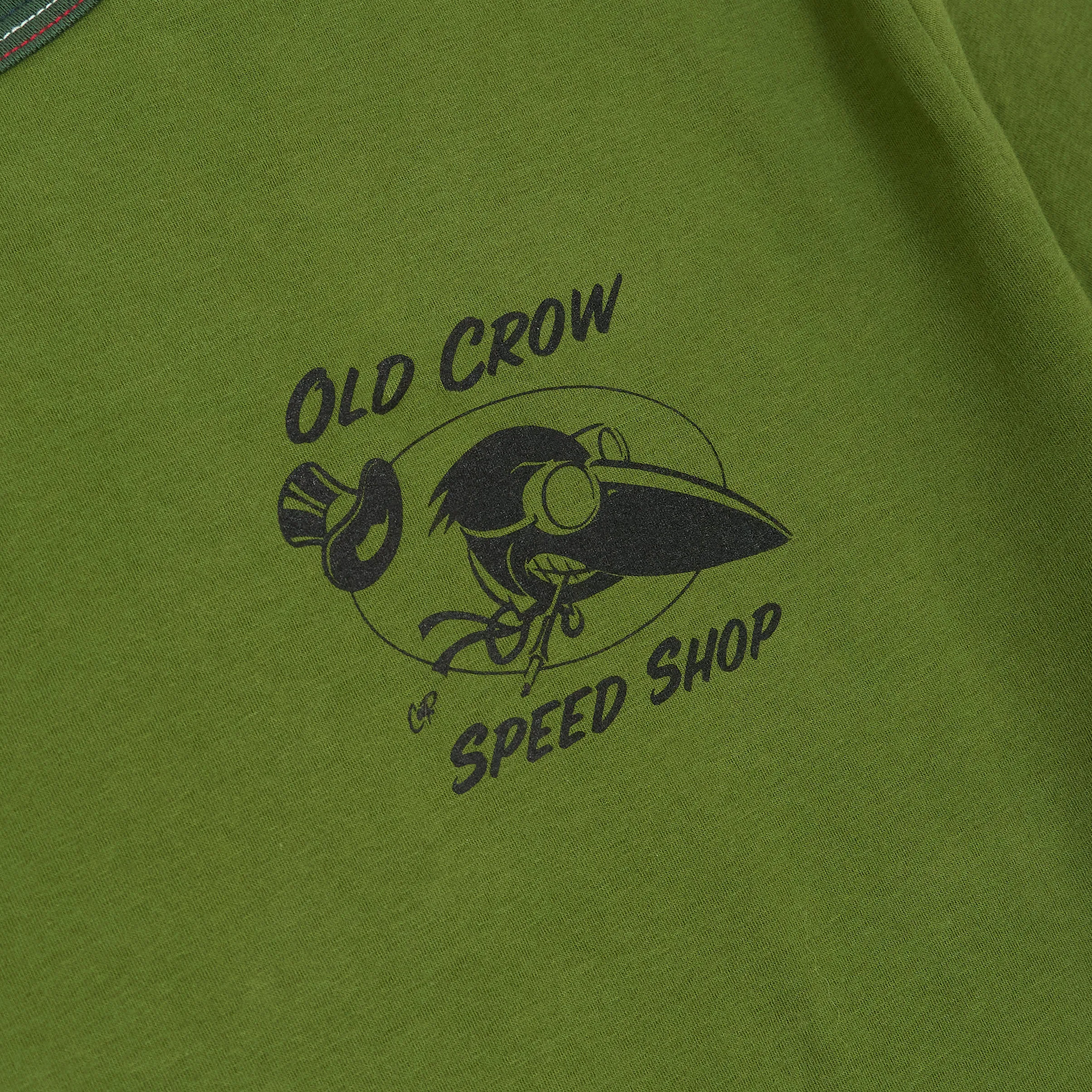 Old Crow Speed Shop Red Wite Blue Crew Neck Printed T-Shirt sold by DeeCee style product image thumbnail 5