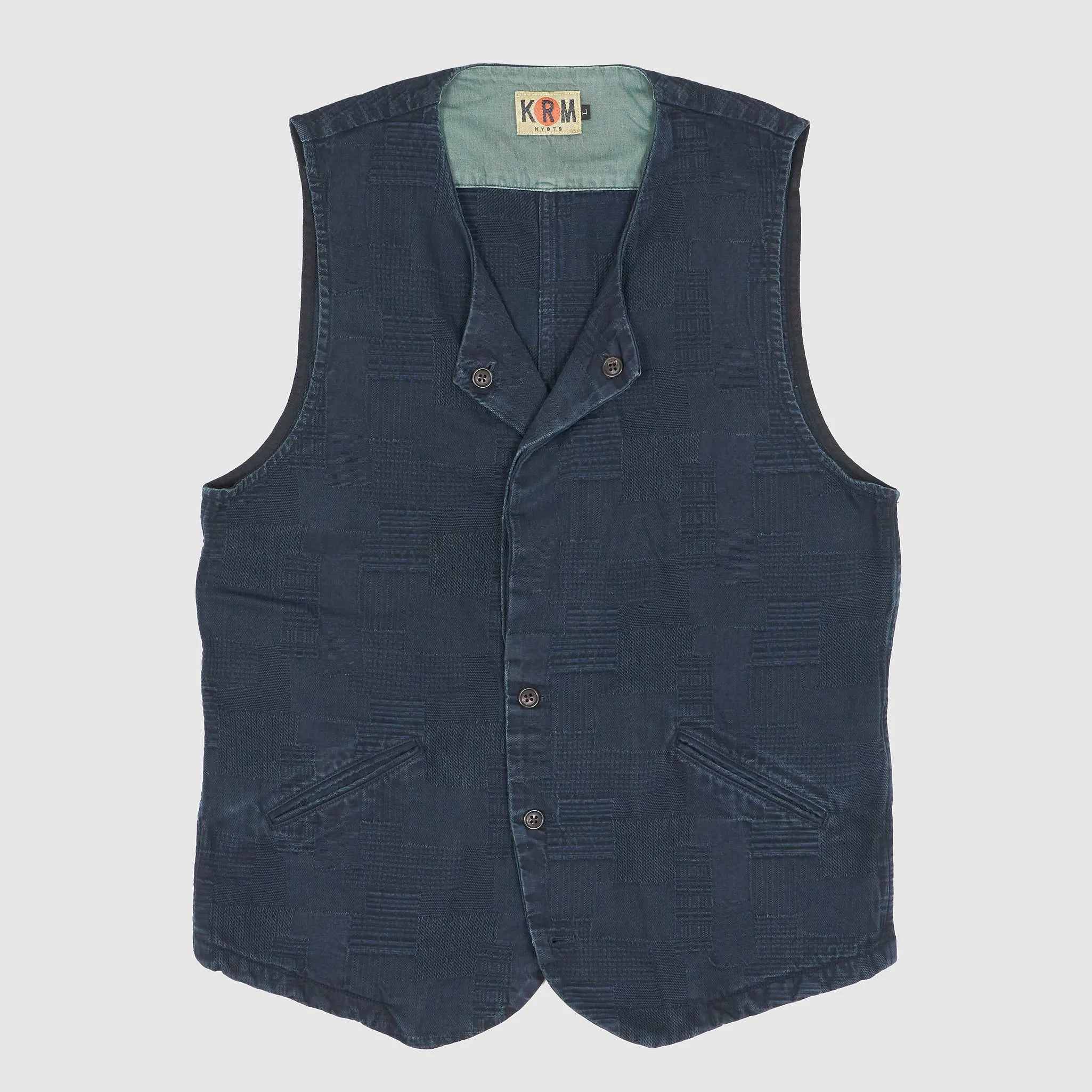 KRM Jacquard Woven Plaid Pattern vest sold by DeeCee style