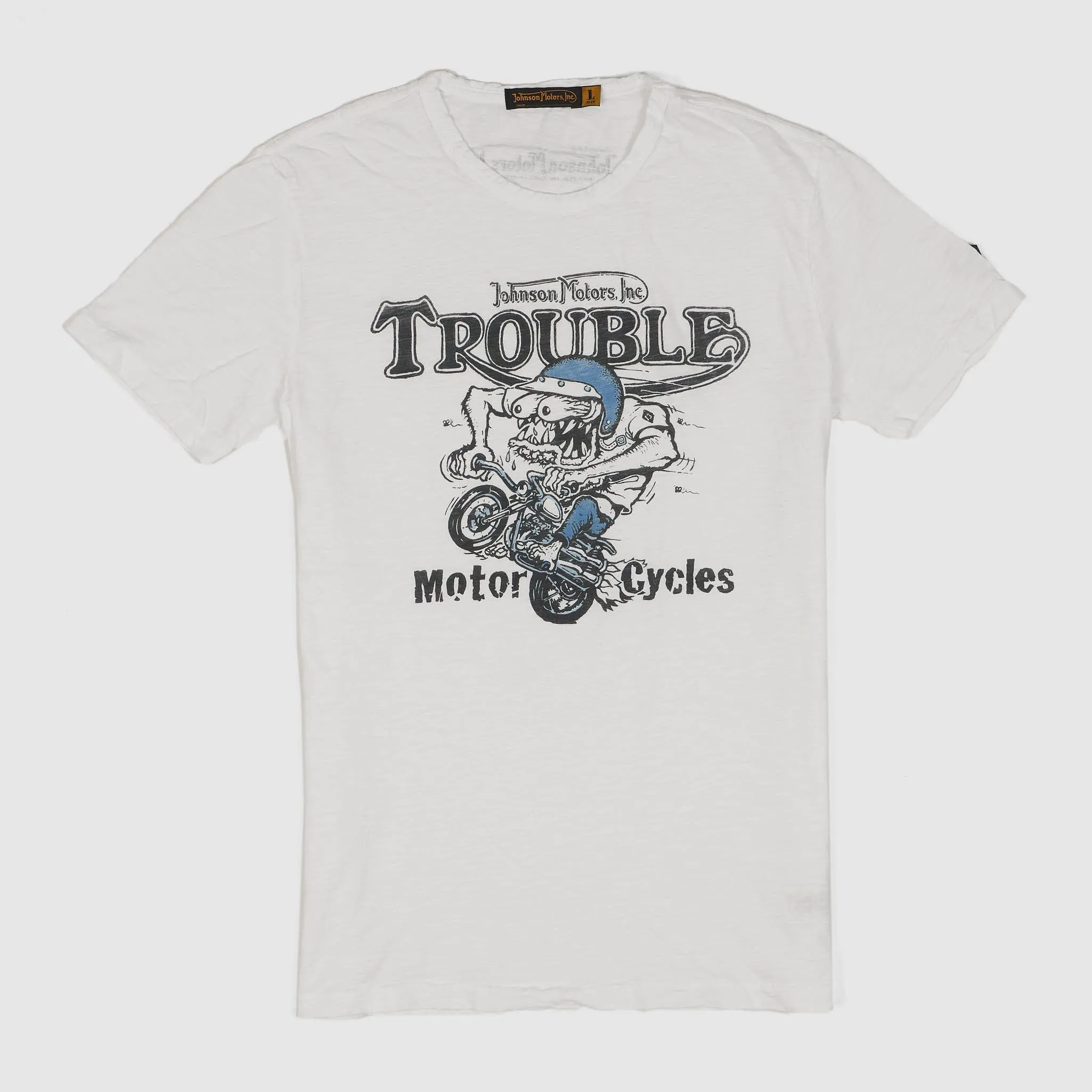 Johnson Motors Trouble MotorCycles T-Shirt sold by DeeCee style