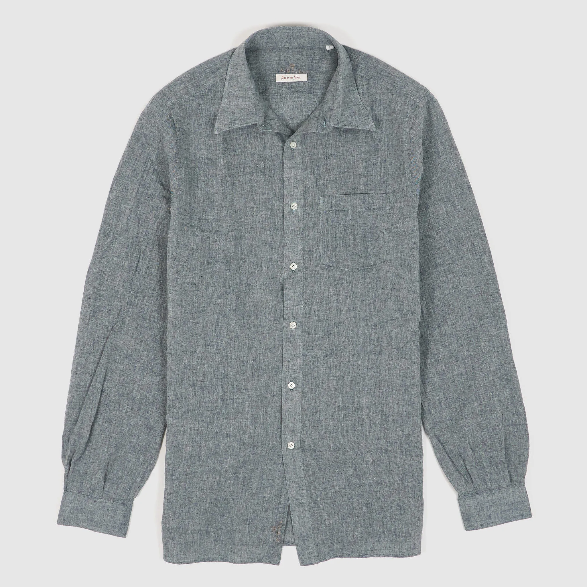 A.B.C.L Long Sleeve Linen Cotton Pocket Shirt sold by DeeCee style