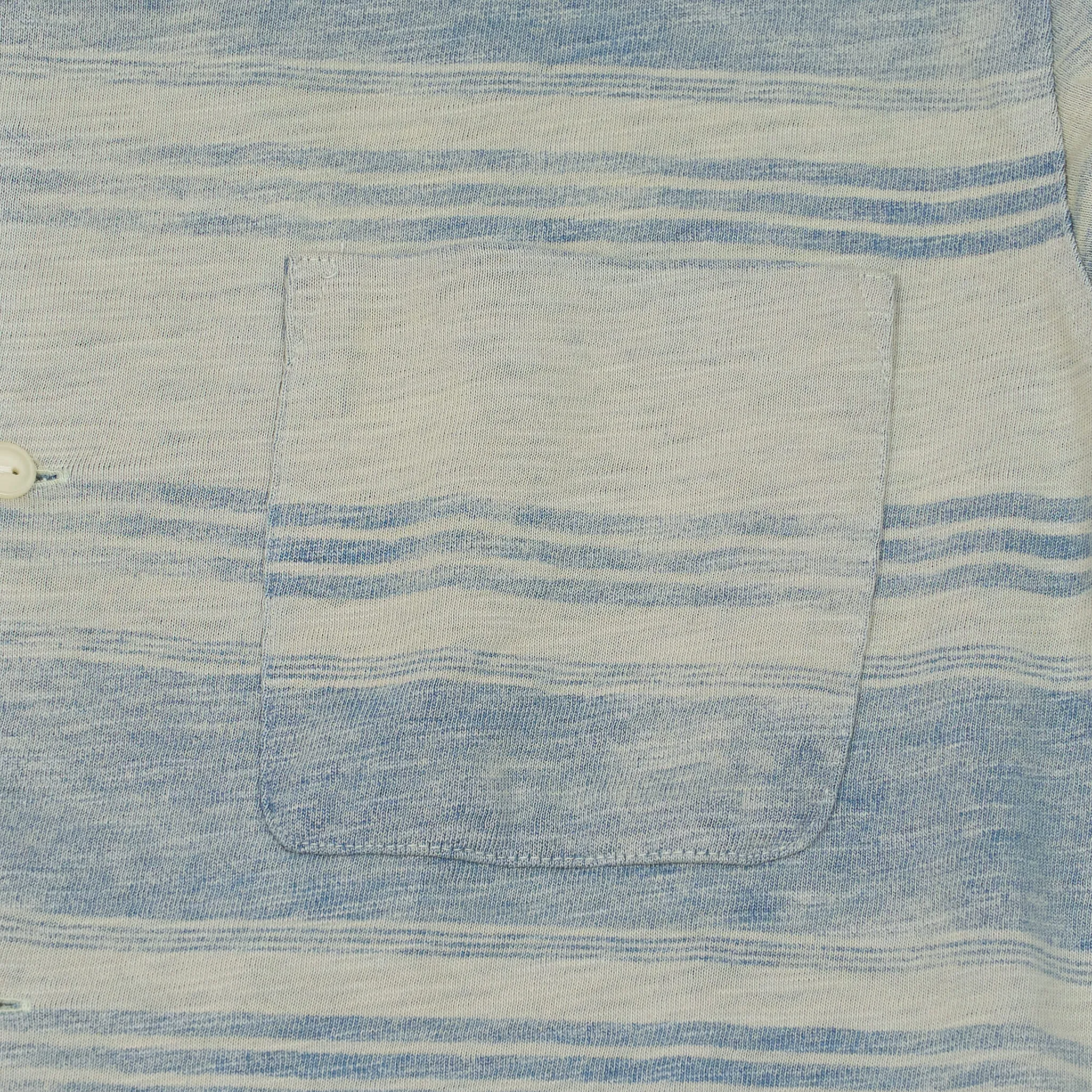 Double RL Short Sleeve Indigo Striped Jersey Camp Shirt sold by DeeCee style product image thumbnail 5