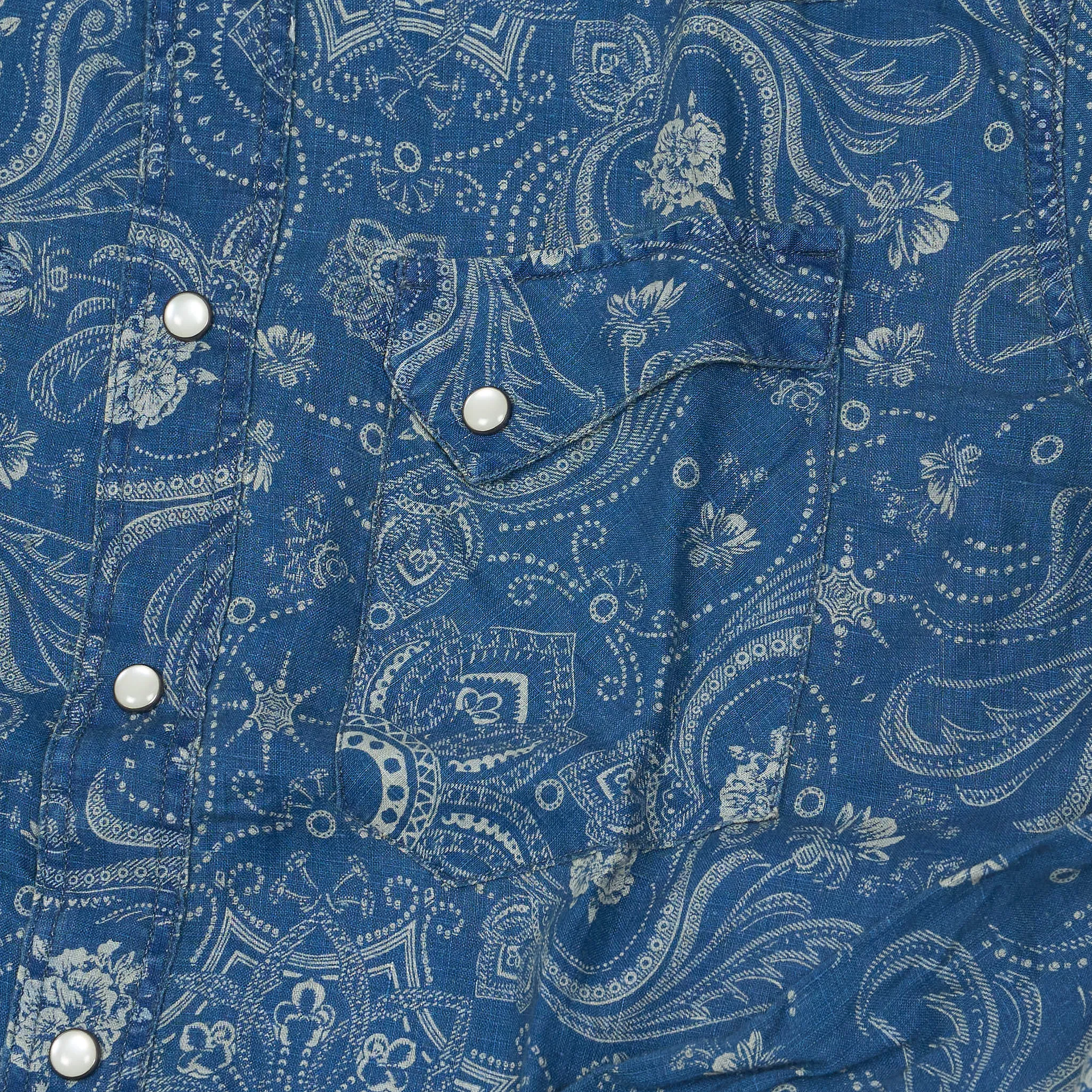 Double RL Long Sleeve Linen Western Sport Shirt sold by DeeCee style product image thumbnail 5