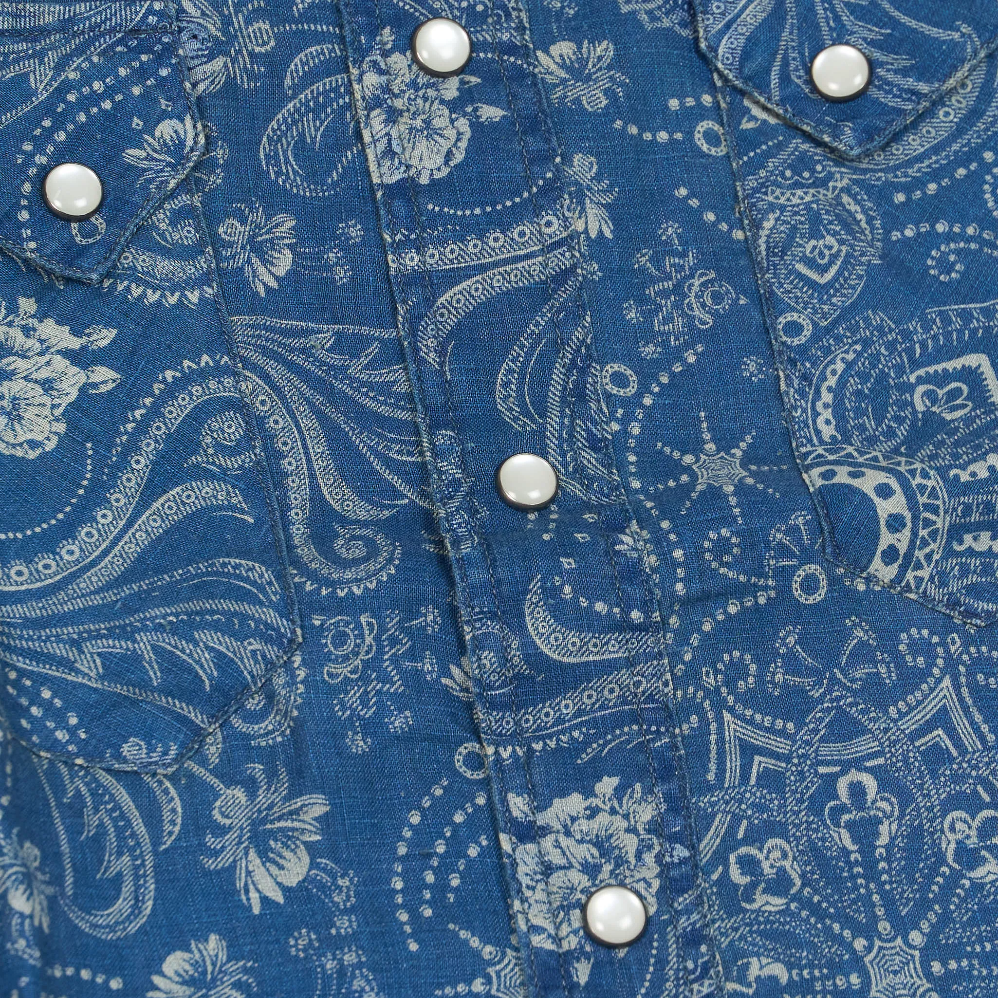 Double RL Long Sleeve Linen Western Sport Shirt sold by DeeCee style product image thumbnail 4