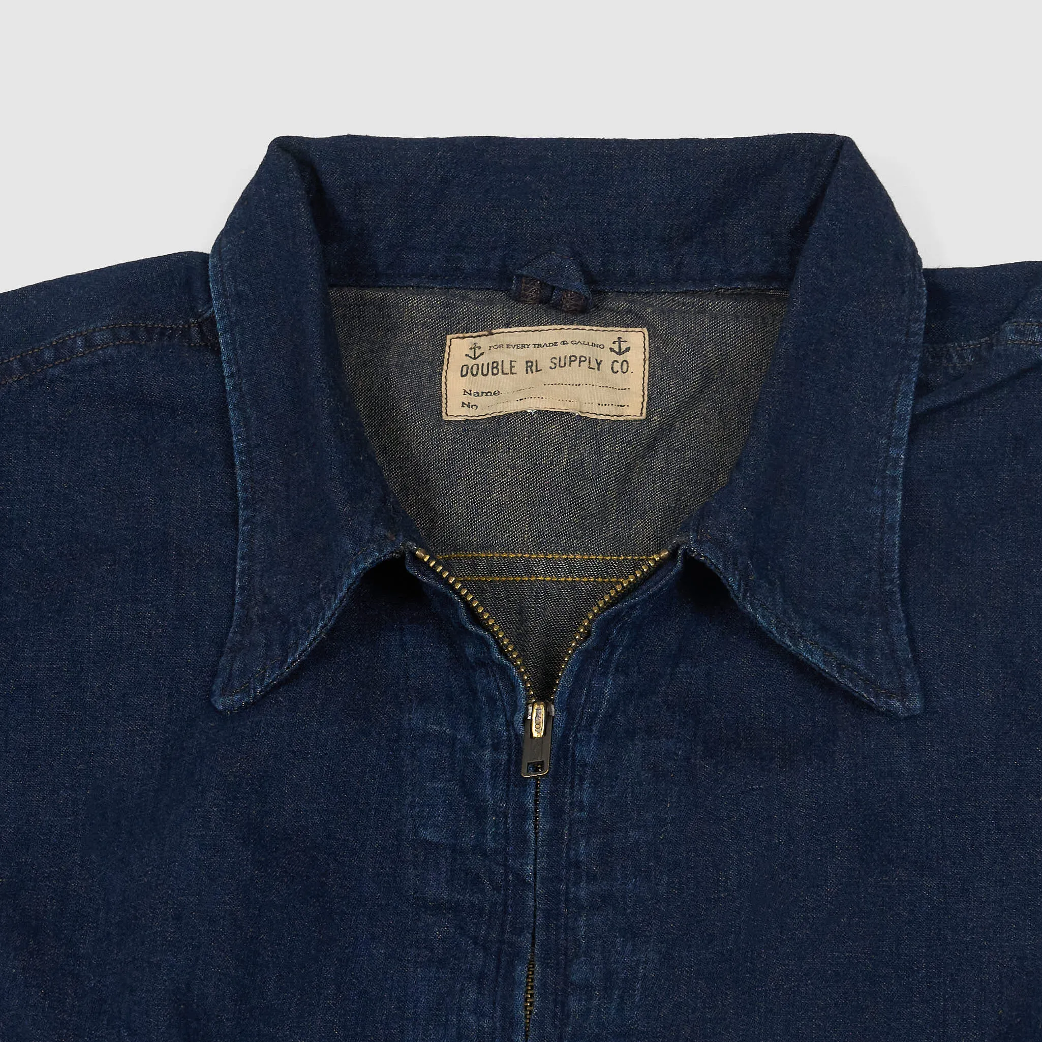 Double RL Indigo Cotton-Linen Unlined Overshirt Jacket sold by DeeCee style product image thumbnail 4