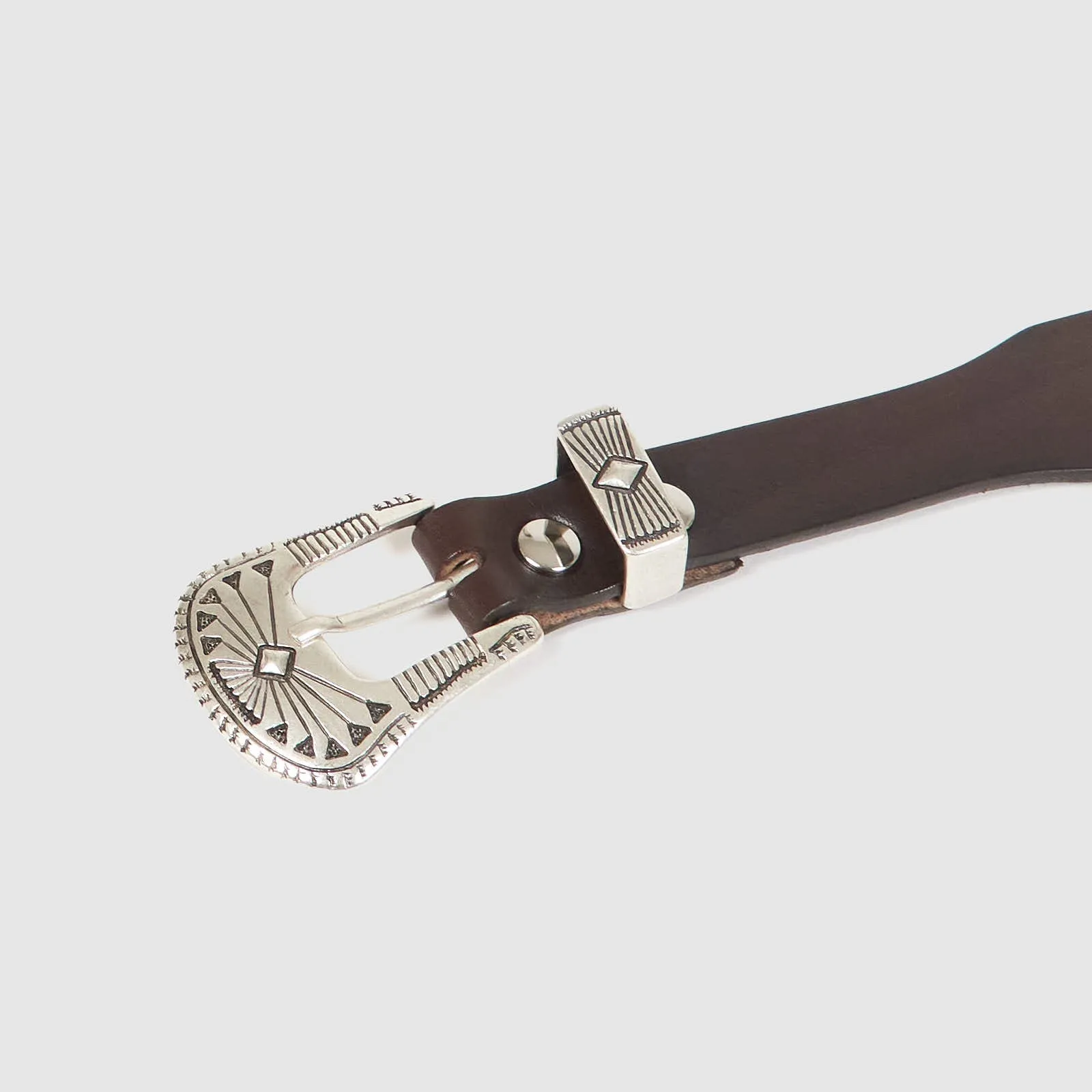 DeeCee style x Alberto Luti Unisex Brown Western Ranch Belt sold by DeeCee style product image thumbnail 3