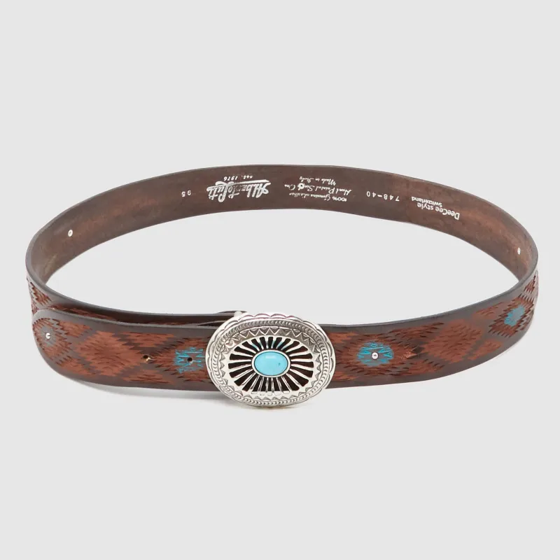 DeeCee style x Alberto Luti Unisex Hand Painted Western Belt with Western Buckle sold by DeeCee style