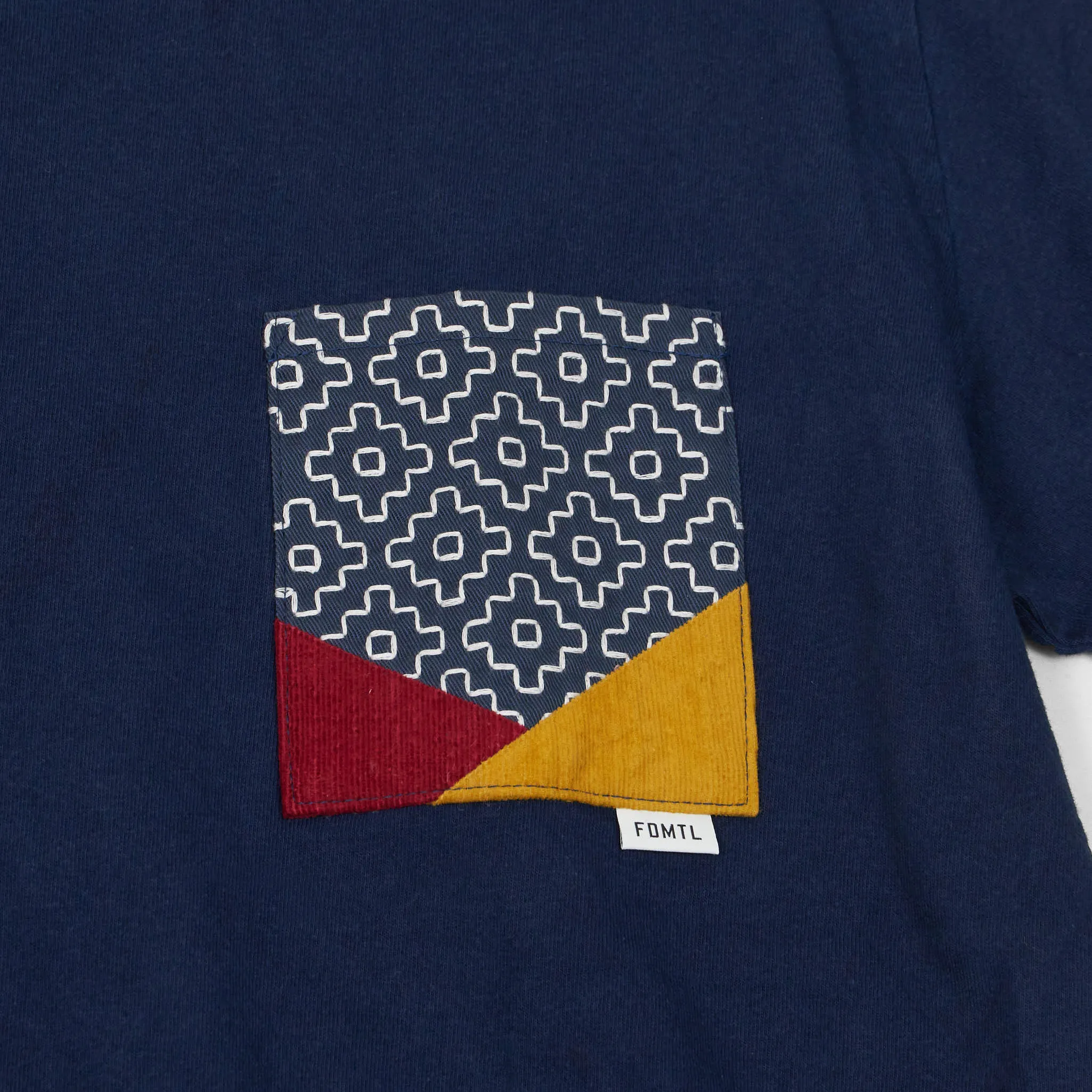 FDMTL Short Sleeve Sashiko Patch Pocket Crew Neck T-Shirt sold by DeeCee style product image thumbnail 4