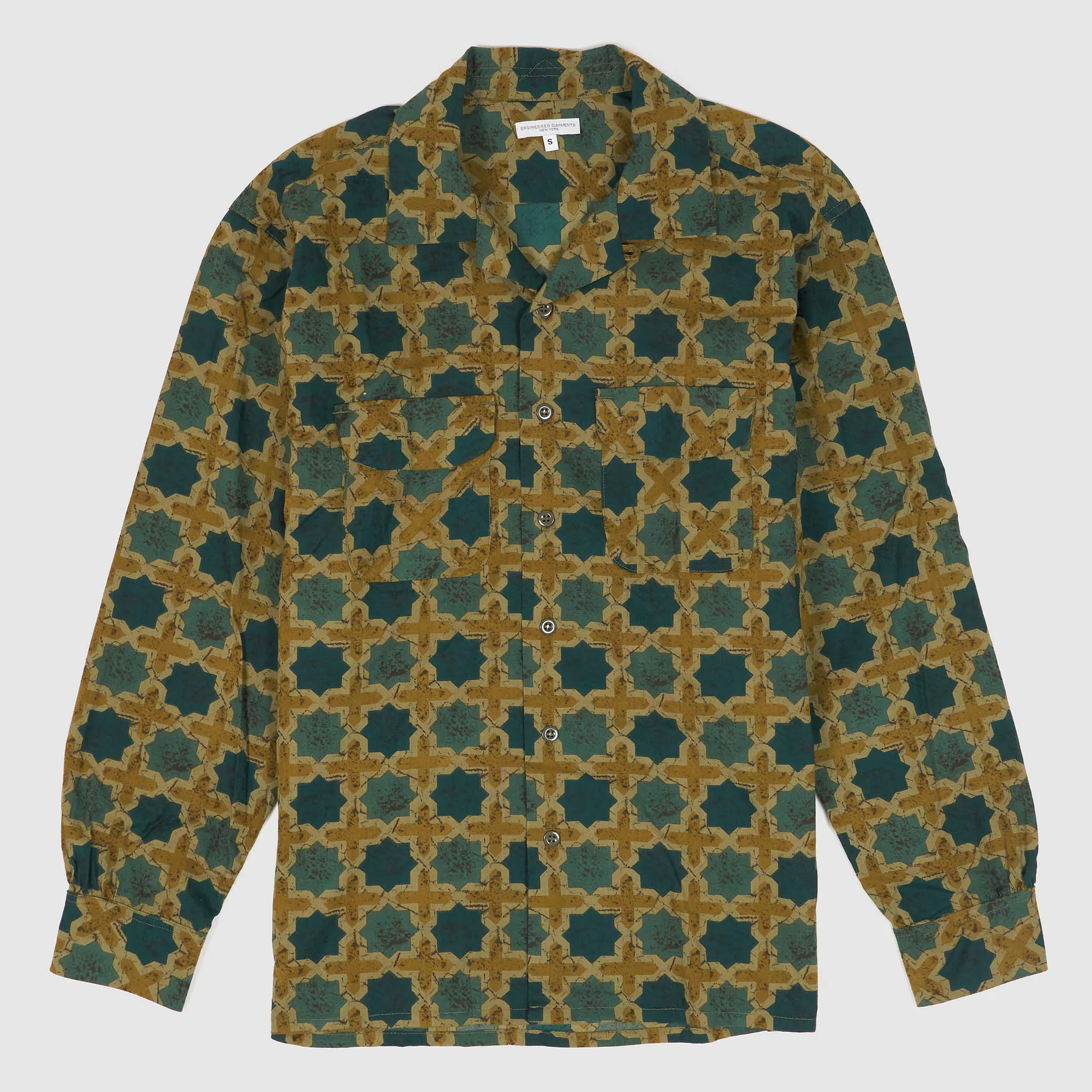 Engineered Garment Long Sleeve Camp Collar Batik Shirt sold by DeeCee style