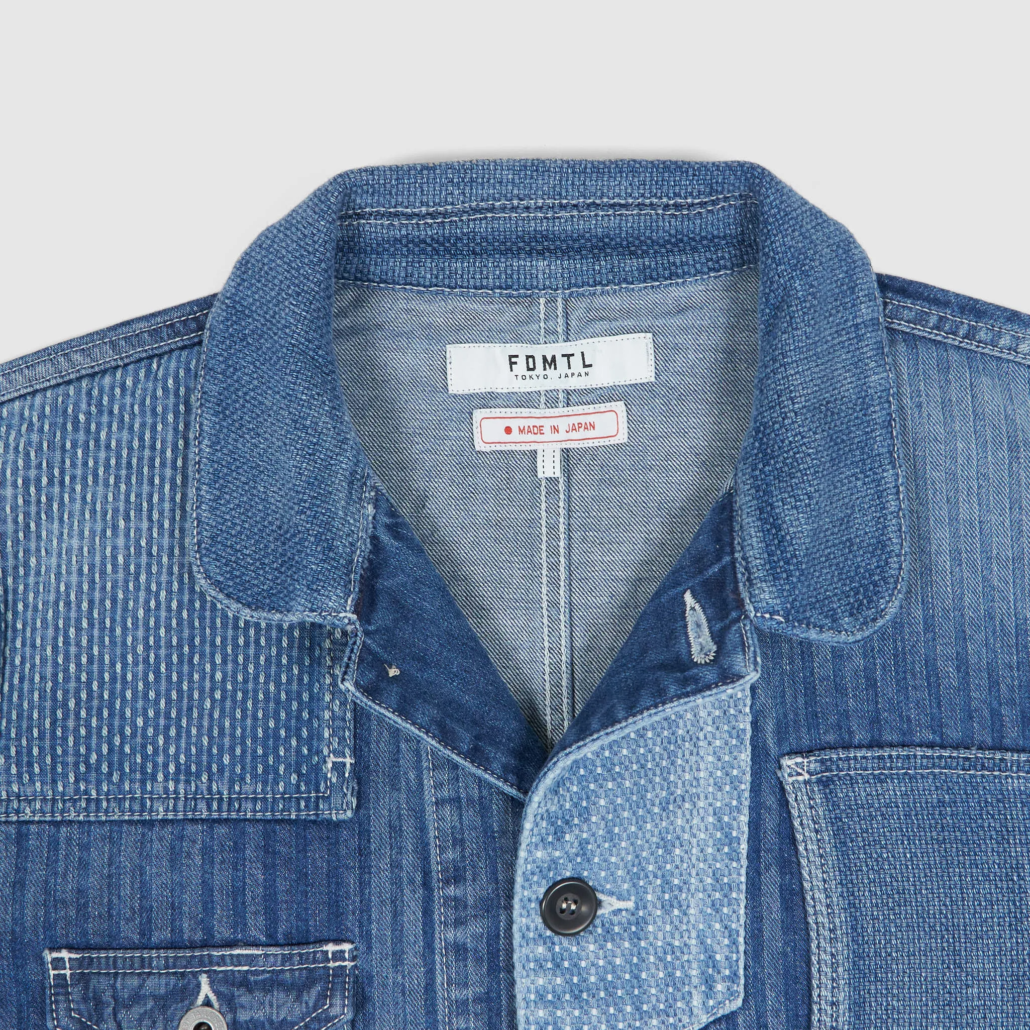 FDMTL Sashiko Indigo Patchwork Coverall Jacket sold by DeeCee style product image thumbnail 4